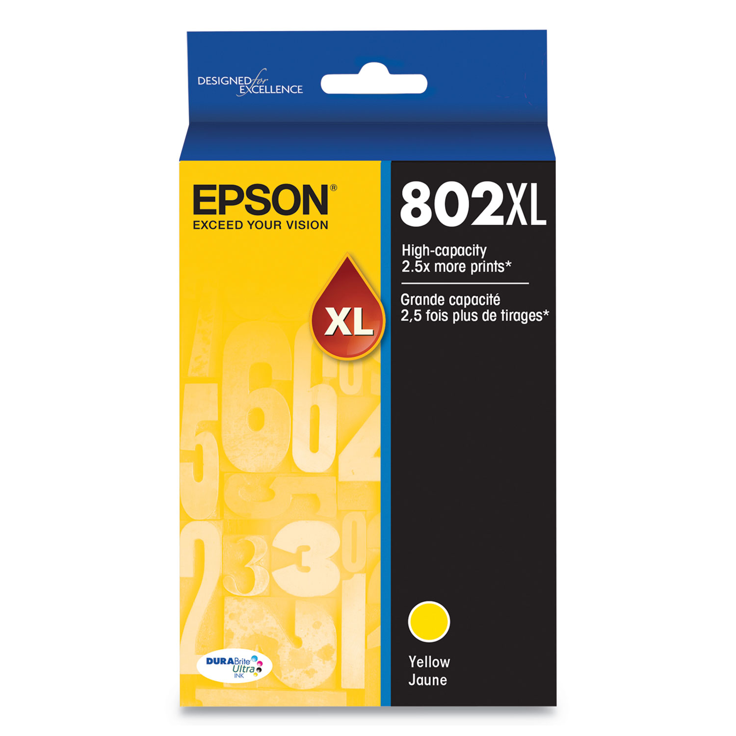  Epson T802XL420-S T802XL420S (802XL) DURABrite Ultra High-Yield Ink, 1900 Page-Yield, Yellow (EPST802XL420S) 