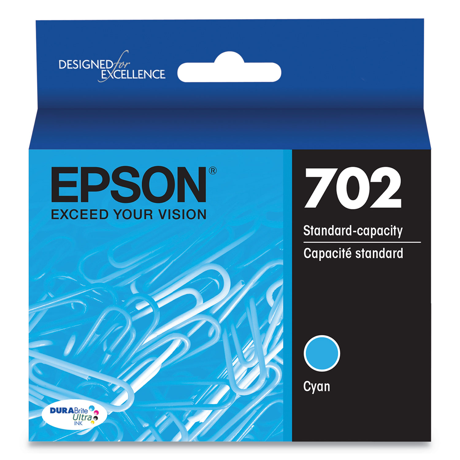  Epson T702220-S T702220S (702) DURABrite Ultra Ink, 300 Page-Yield, Cyan (EPST702220S) 