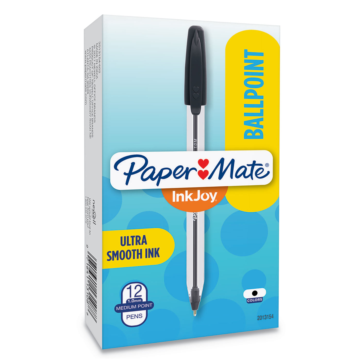  Paper Mate 2013154 InkJoy 50ST Stick Ballpoint Pen, Medium 1mm, Black Ink, Clear Barrel, Dozen (PAP2013154) 