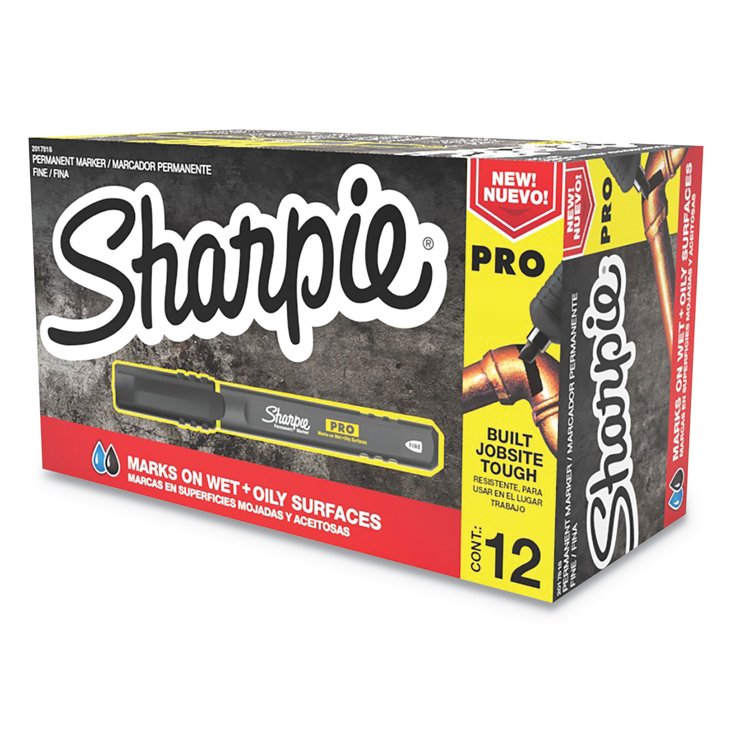  Sharpie 2017818 Pro Permanent Marker, Fine Bullet Tip, Black, Dozen (SAN2017818) 