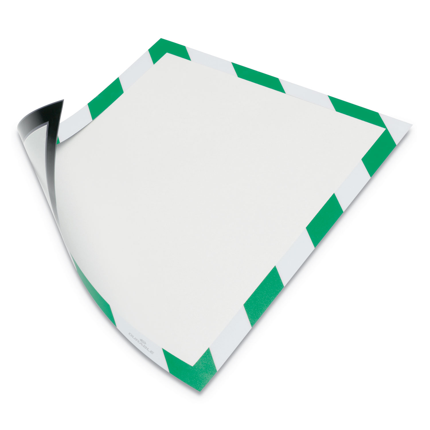  Durable 4772131 DURAFRAME Security Magnetic Sign Holder, 8 1/2 x 11, Green/White Frame, 2/Pack (DBL4772131) 