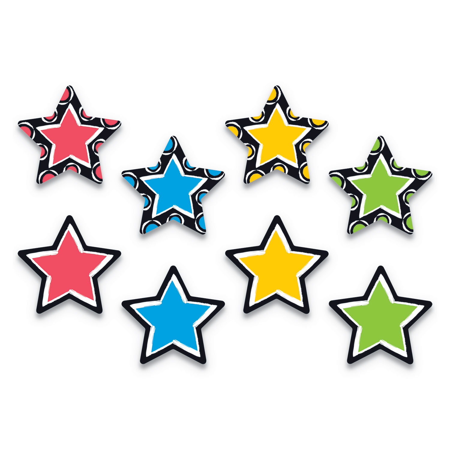  TREND T10660 Bold Strokes Stars Classic Accents Variety Pack, Blue/Green/Red/Yellow (TEPT10660) 