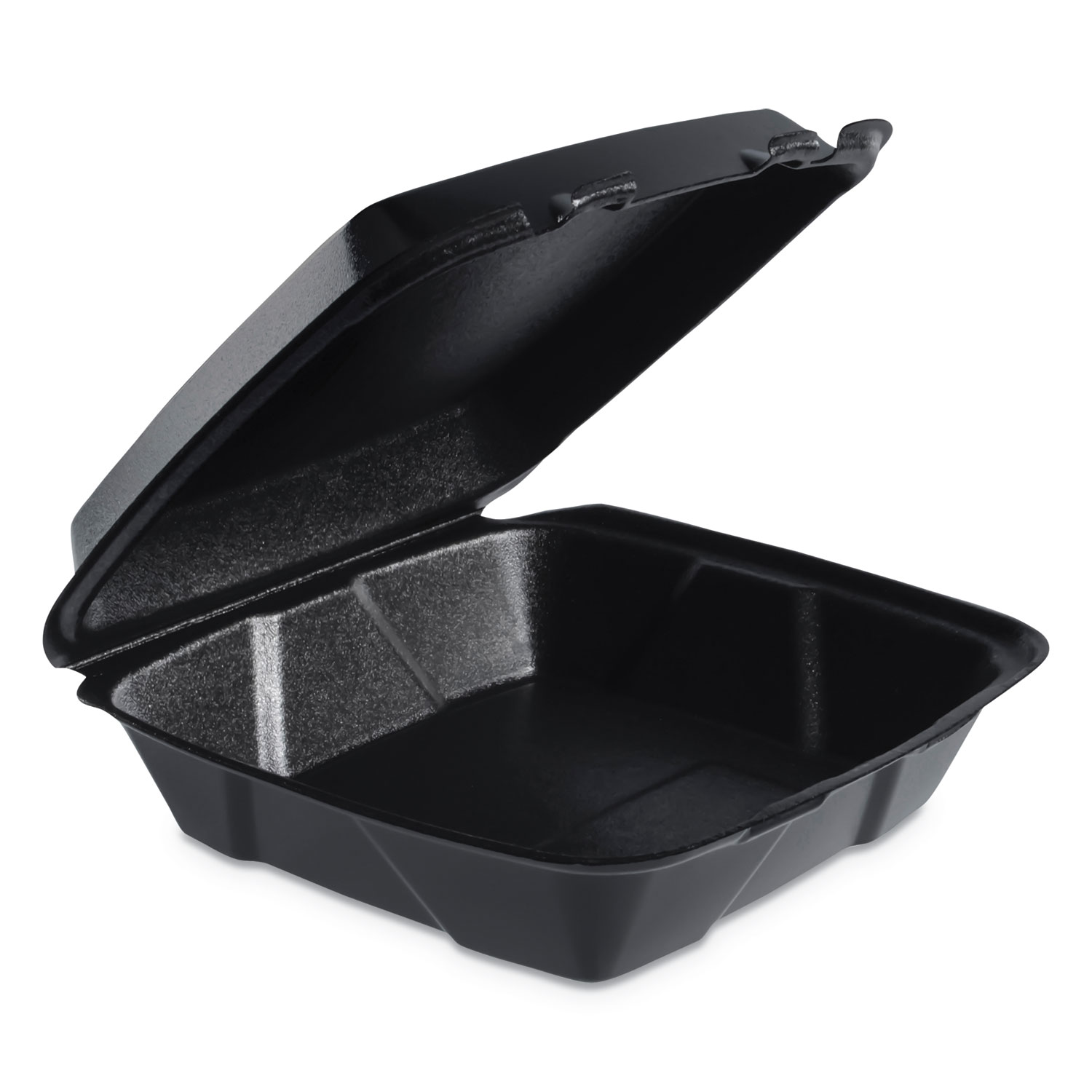  Dart 90HTB1R Insulated Foam Hinged Lid Containers, 1-Compartment, 9 x 9.4 x 3, Black, 200/CT (DCC90HTB1R) 