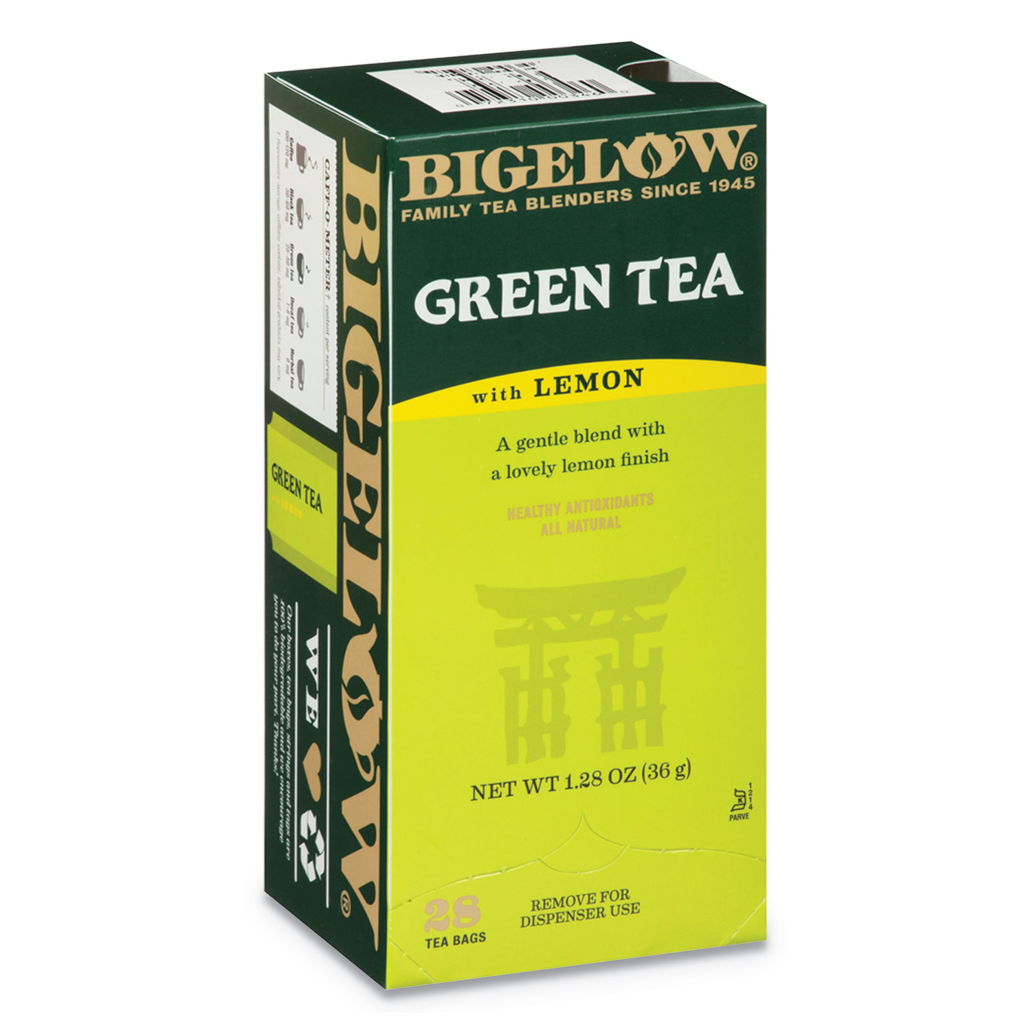  Bigelow RCB10346 Green Tea with Lemon, Lemon, 0.34 lbs, 28/Box (BTC10346) 