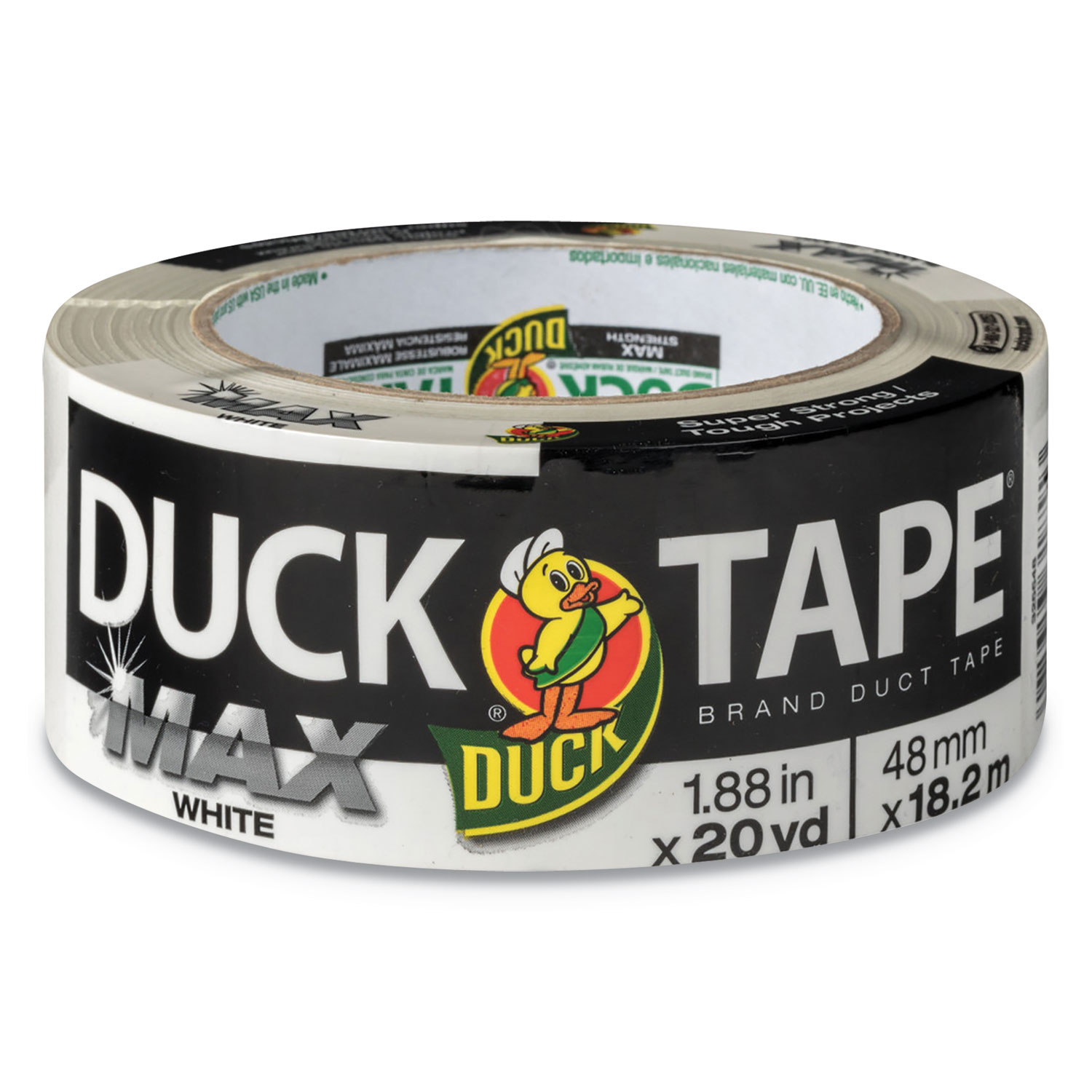  Duck 241620 MAX Duct Tape, 3 Core, 1.88 x 20 yds, White (DUC241620) 