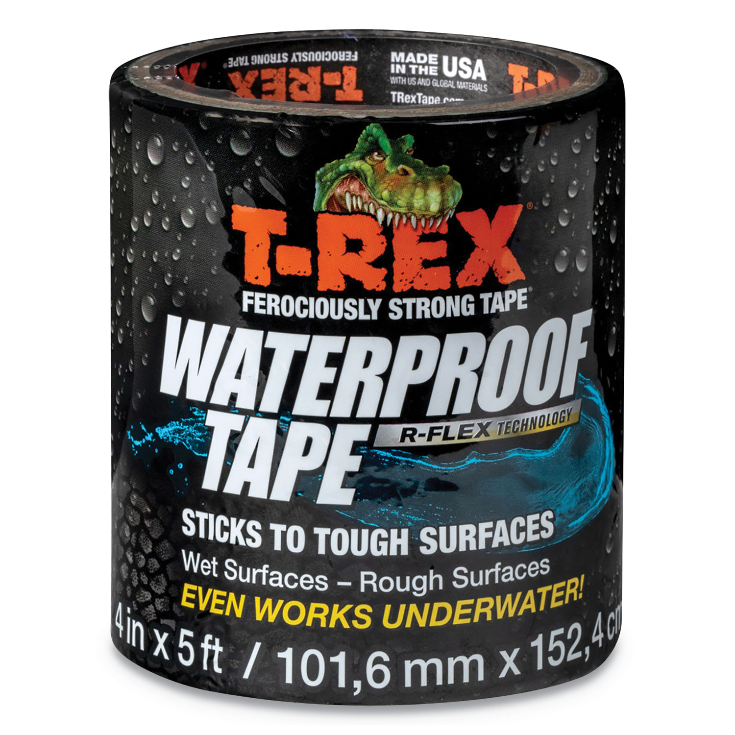  T-REX 285987 Waterproof Tape, 3 Core, 4 x 5 ft, Black (DUC285987) 