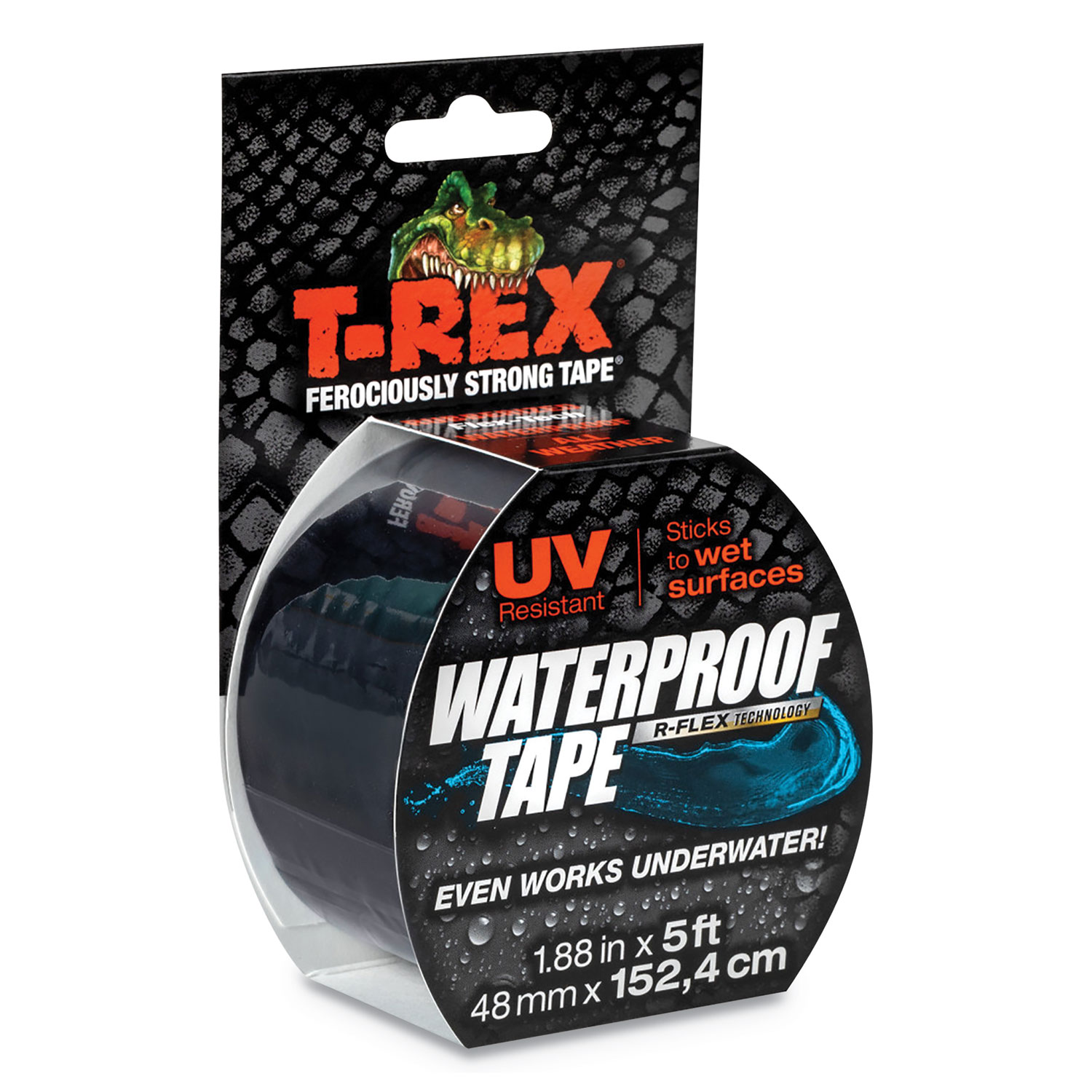  T-REX 285988 Waterproof Tape, 3 Core, 2 x 5 ft, Black (DUC285988) 