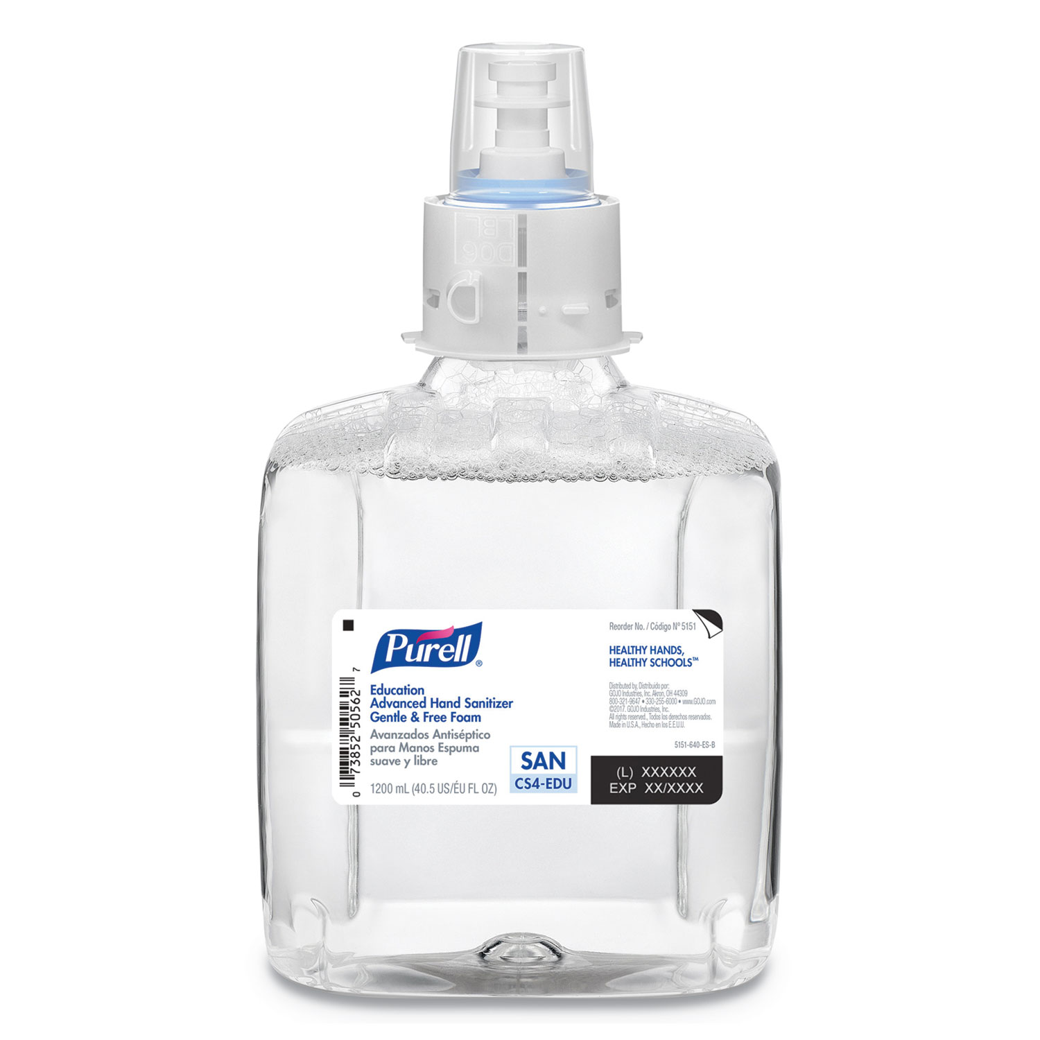  PURELL 5151-03 Education Advanced Hand Sanitizer Gentle and Free Foam, 1200 mL Refill, 3/Carton (GOJ515103) 