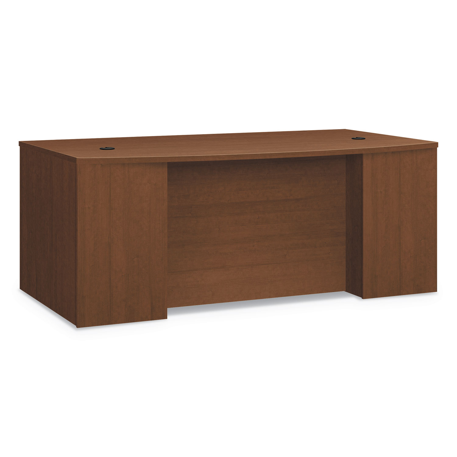 Foundation Breakfront Desk Shell Bow Front, 72w x 42d, Shaker Cherry
