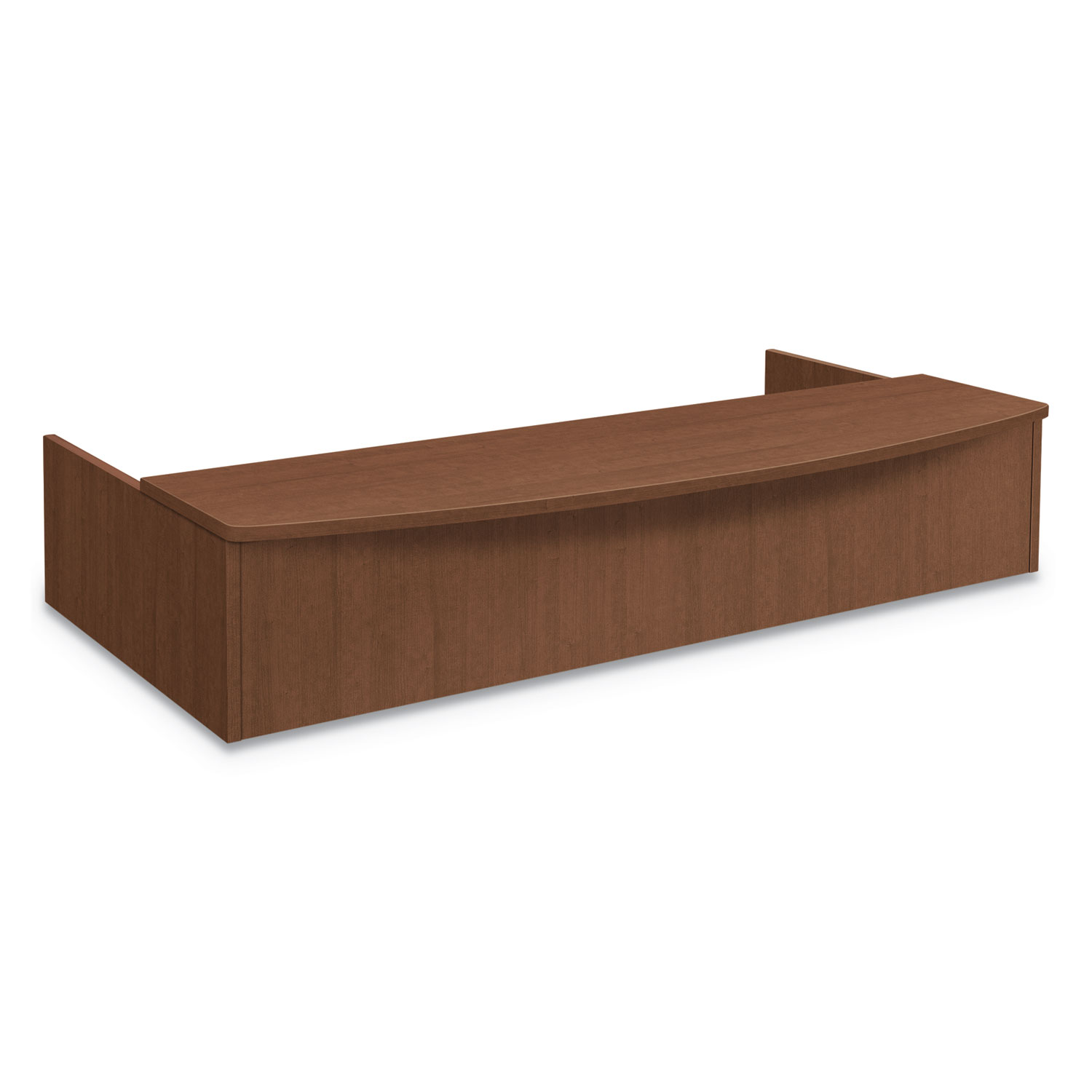 Foundation Reception Station with Bow Front, 72w x 36d x 14 1/4h, Shaker Cherry