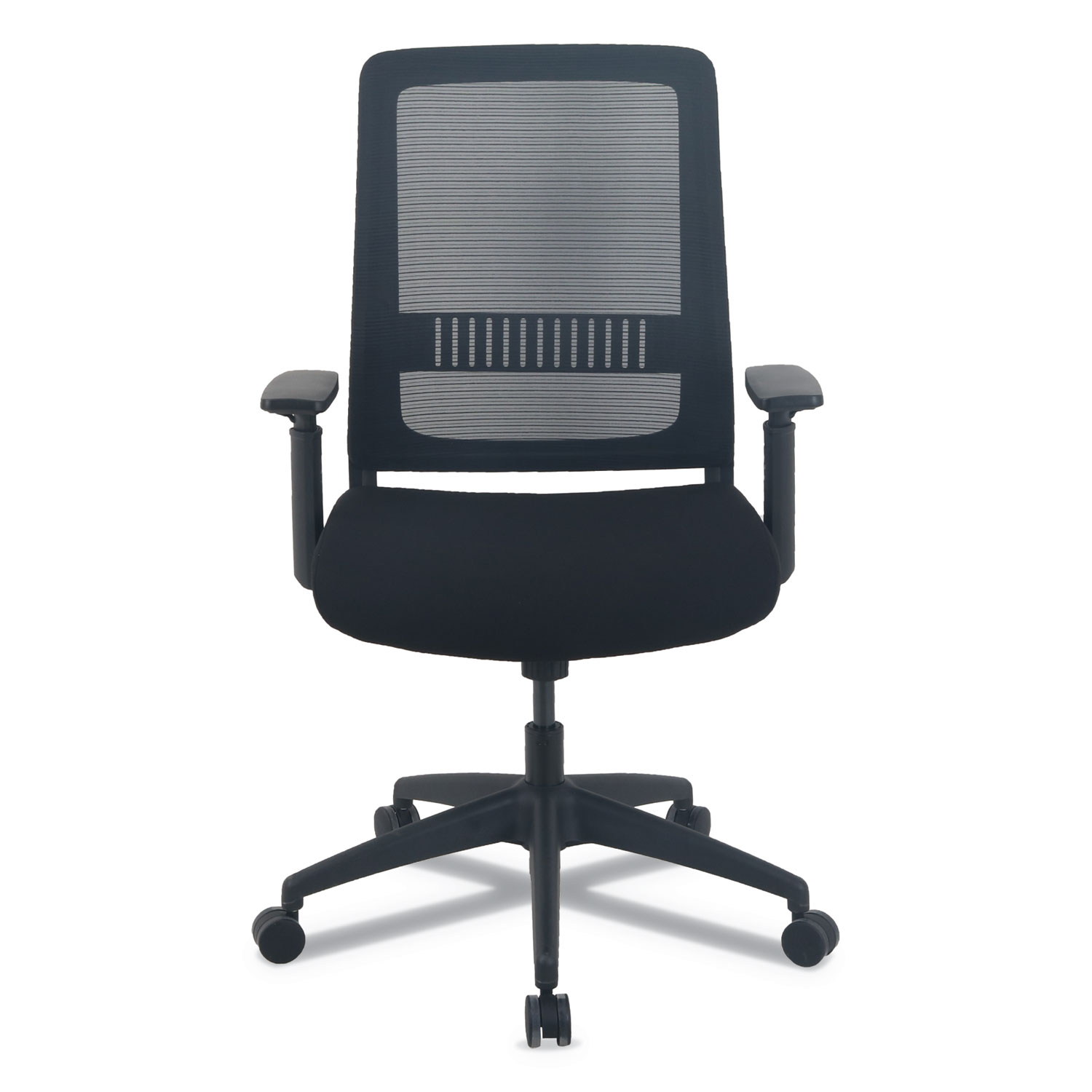 Alera EY Series Swivel Tilt Chair, Supports up to 275 lbs., Black Seat/Black Back, Black Base