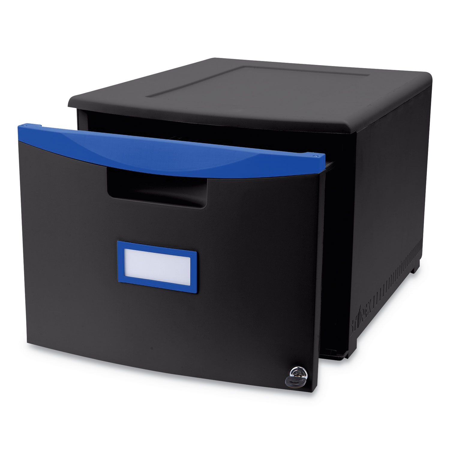 Single-Drawer Mobile Filing Cabinet, 14 3/4w x 18 1/4d x 12 3/4h, Black/Blue