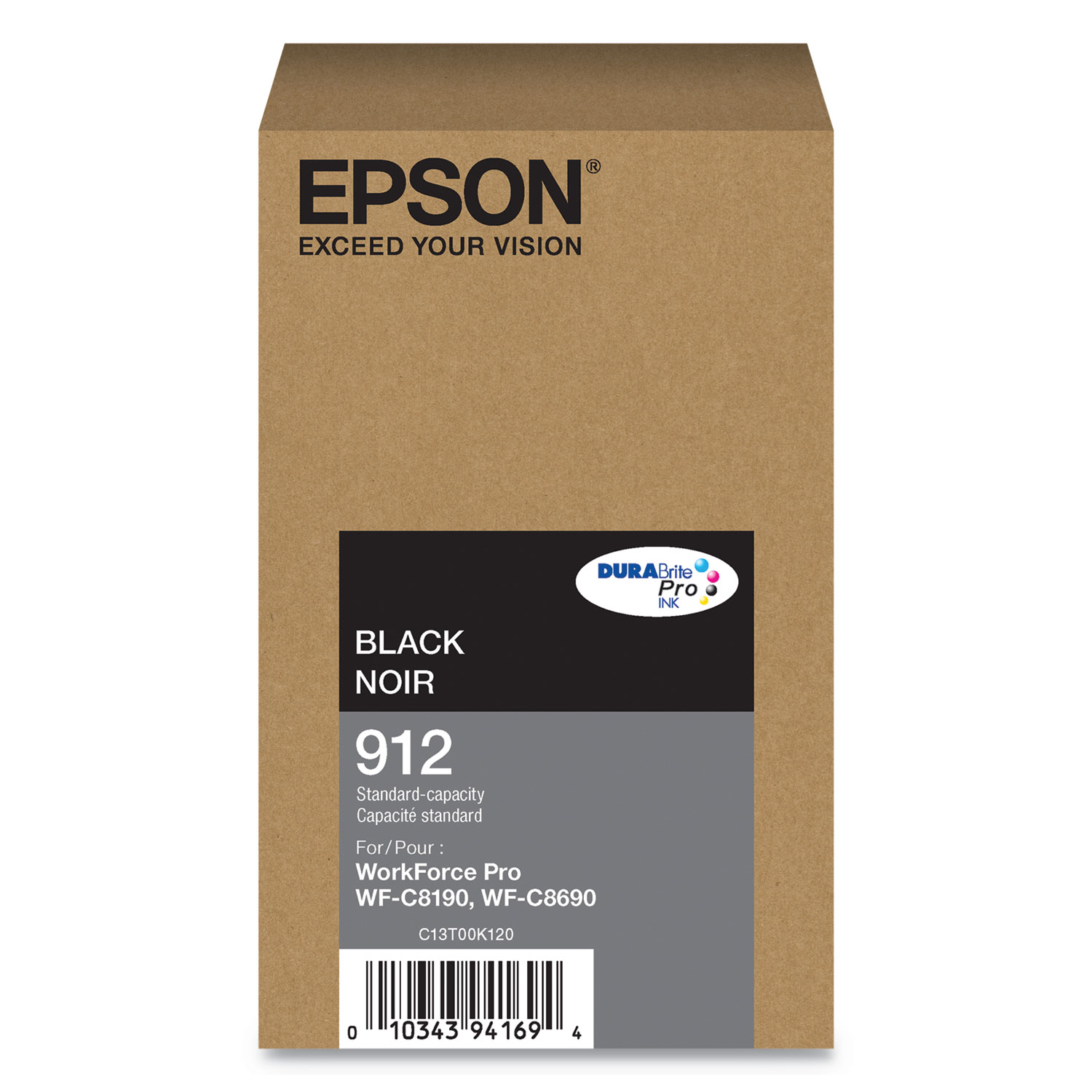  Epson T912120 T912120 (912) DURABrite Pro Ink, 2900 Page-Yield, Black (EPST912120) 