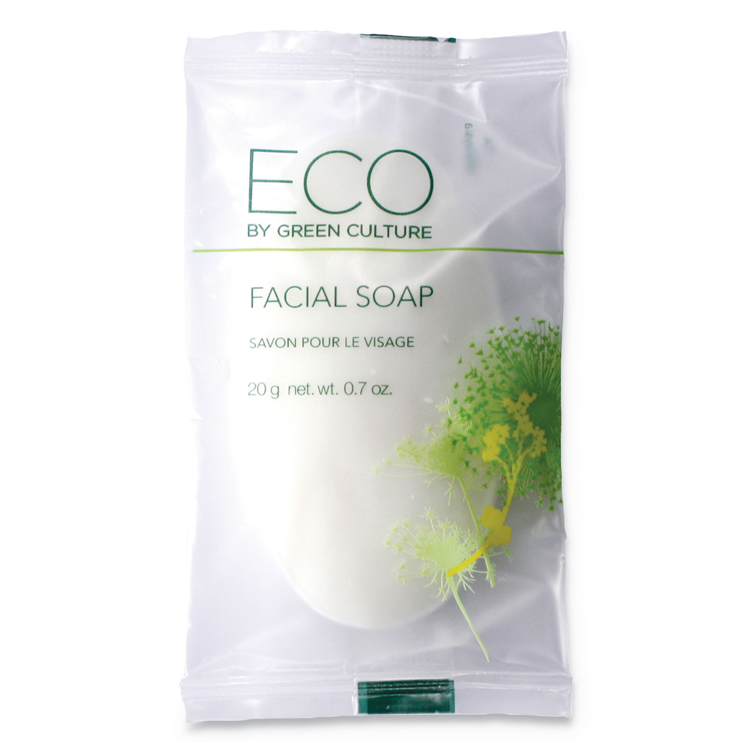  Eco By Green Culture SP-EGC-FL Facial Soap Bar, Clean Scent, 0.71 oz Pack, 500/Carton (OGFSPEGCFL) 
