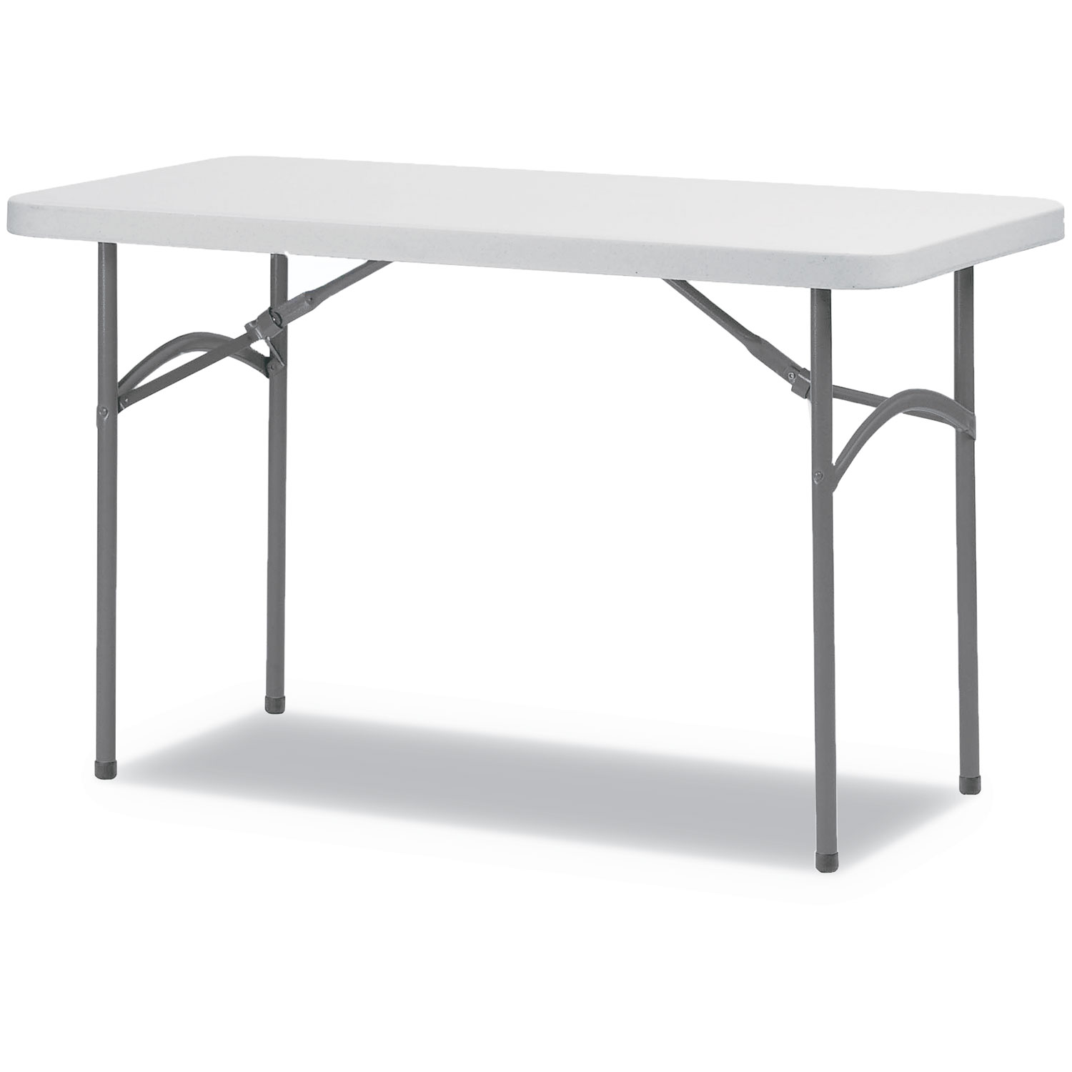 Rectangular Plastic Folding Table, 48w x 24d x 29h, Gray