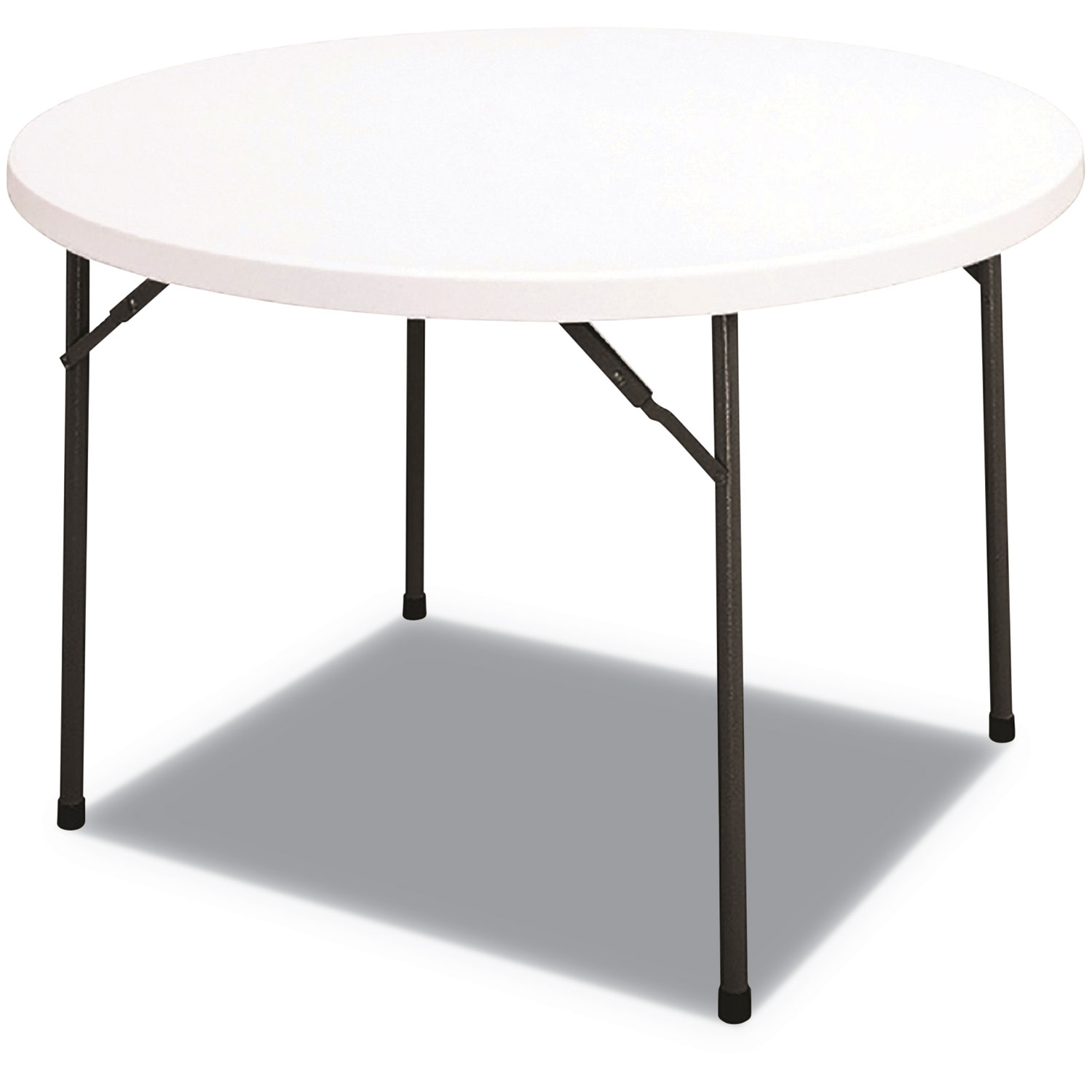 Round Plastic Folding Table, 48 Dia x 29h, White