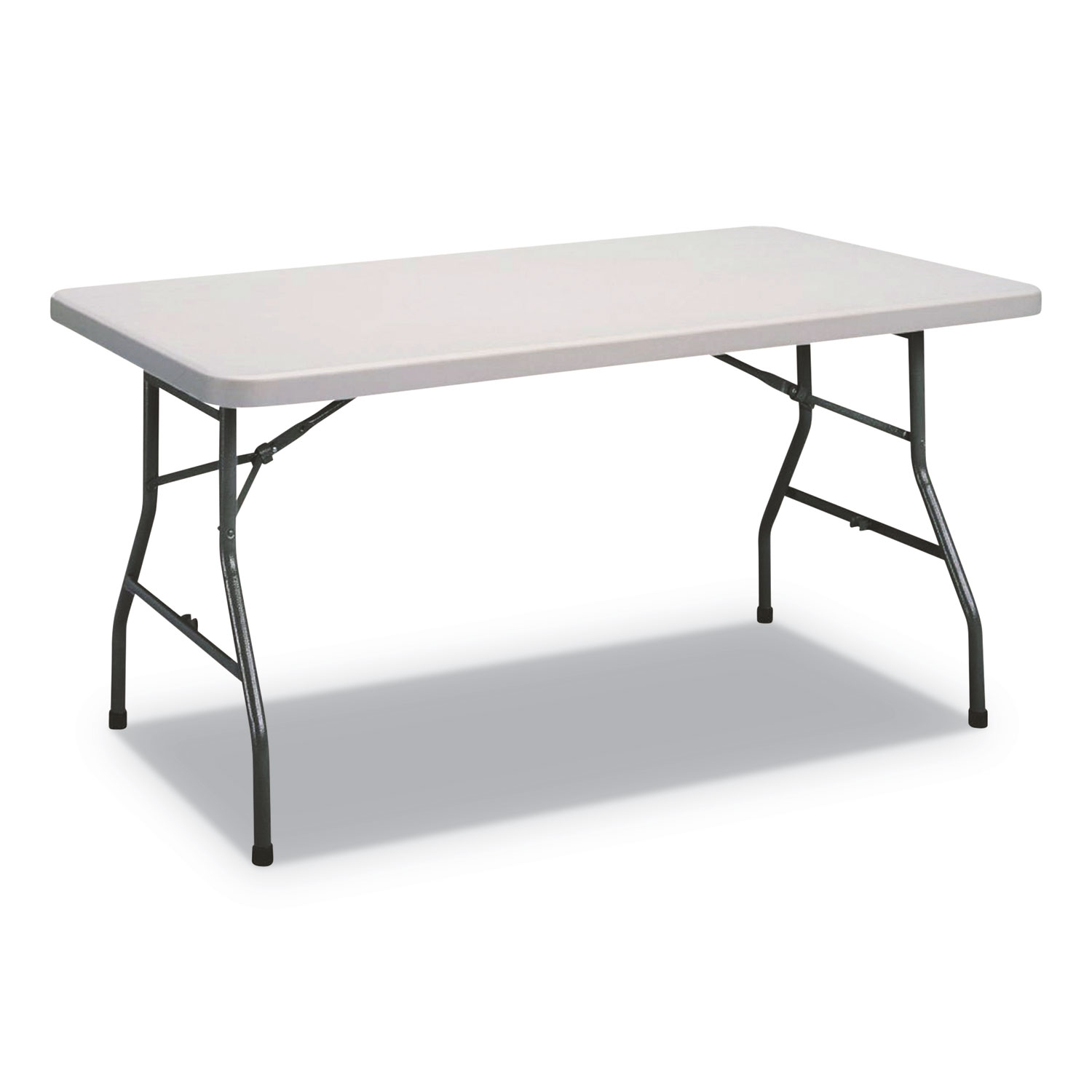 Rectangular Plastic Folding Table, 60w x 30d x 29h, Gray
