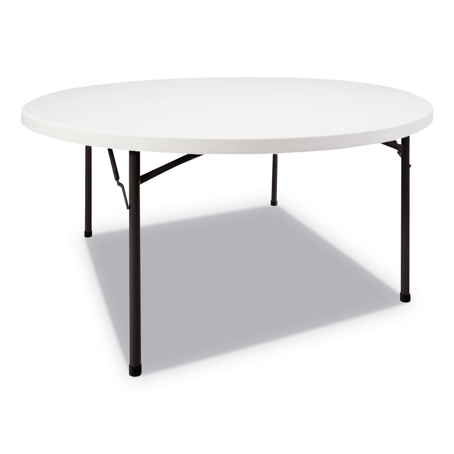 Round Plastic Folding Table, 60 Dia x 29h, White