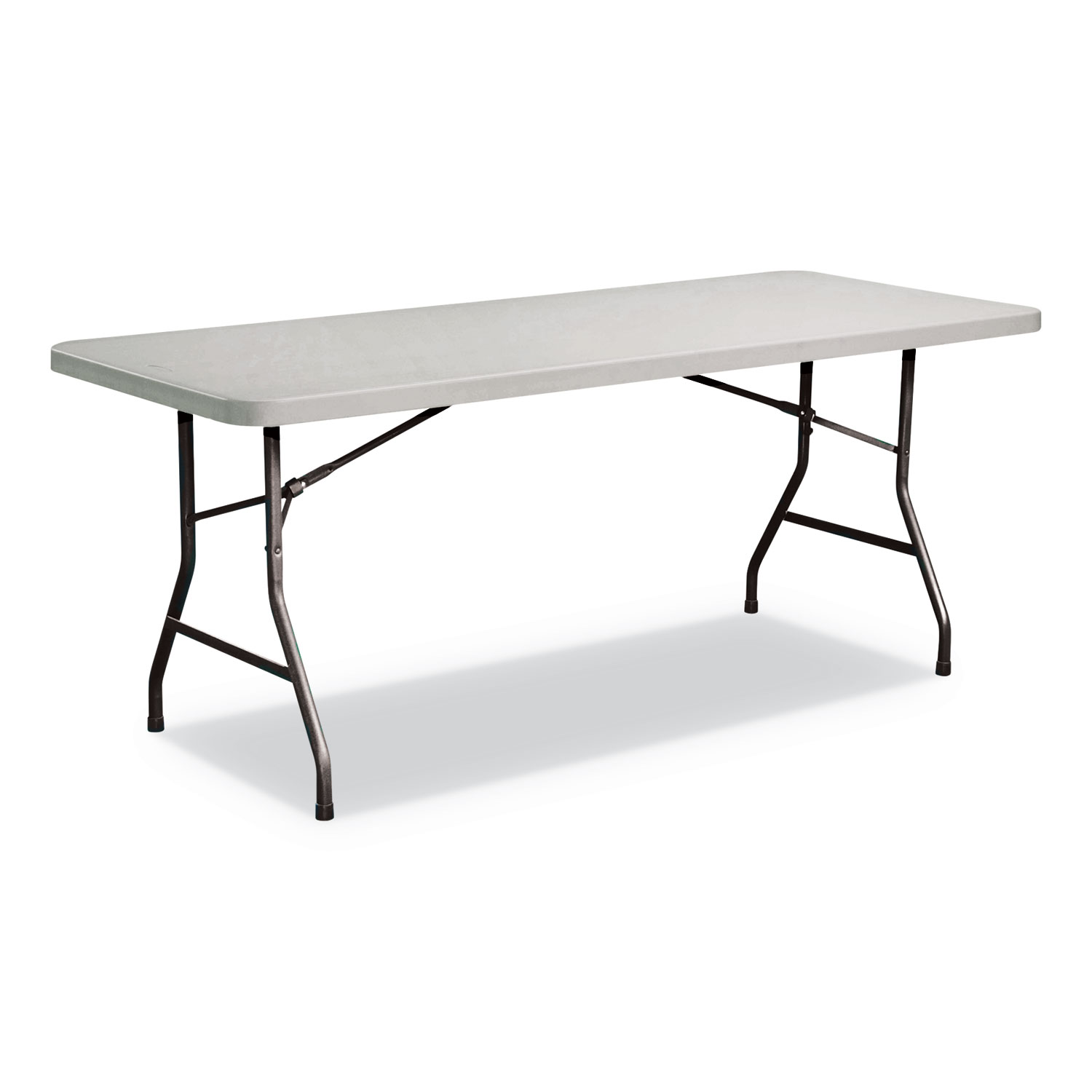 Rectangular Plastic Folding Table, 72w x 30d x 29h, Gray