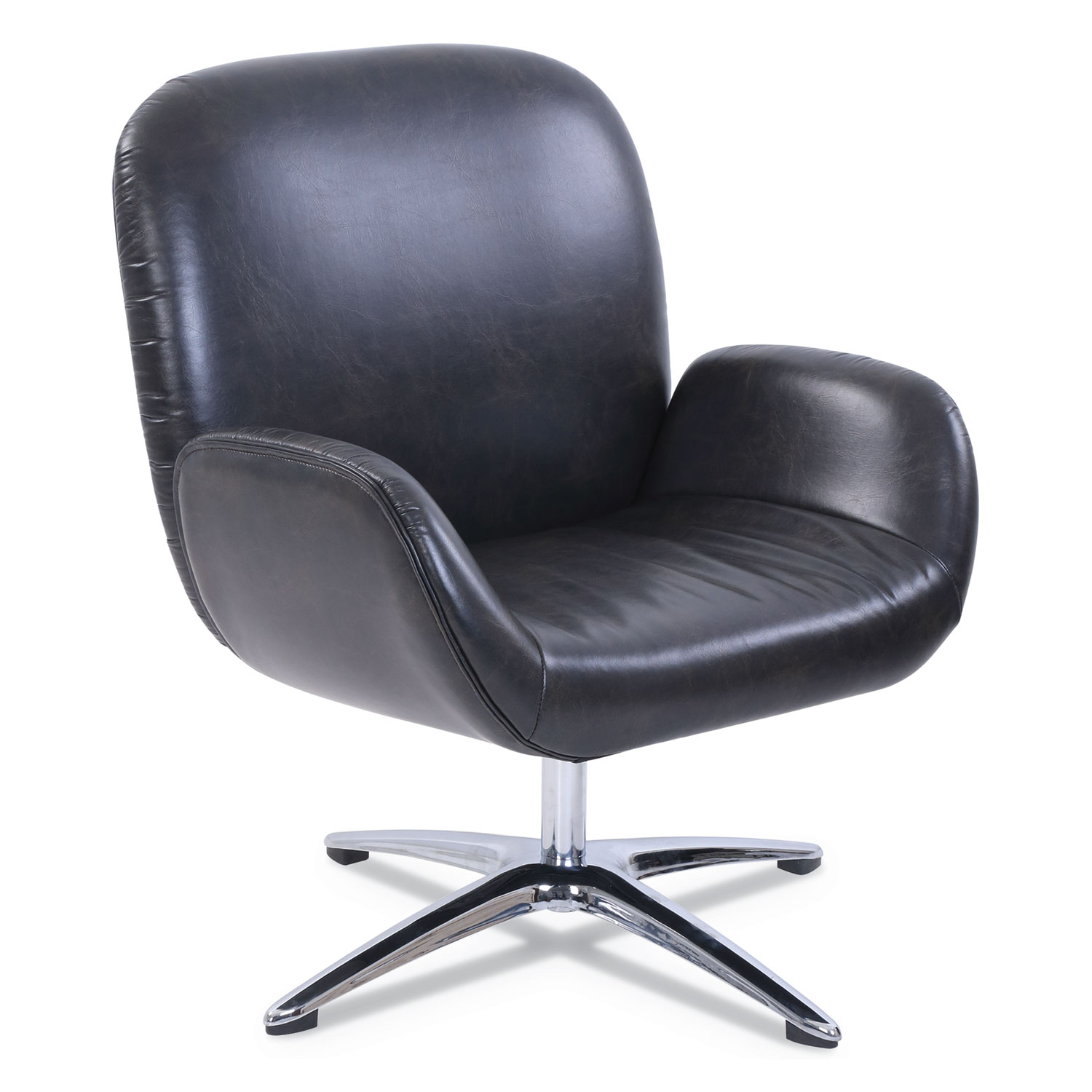  SertaPedic 49688 Tavern Collection Lounge Chair, 31.25 x 29.25 x 37.25, Distressed Brown Seat/Distressed Brown Back, Chrome Silver Base (SRJ49688) 