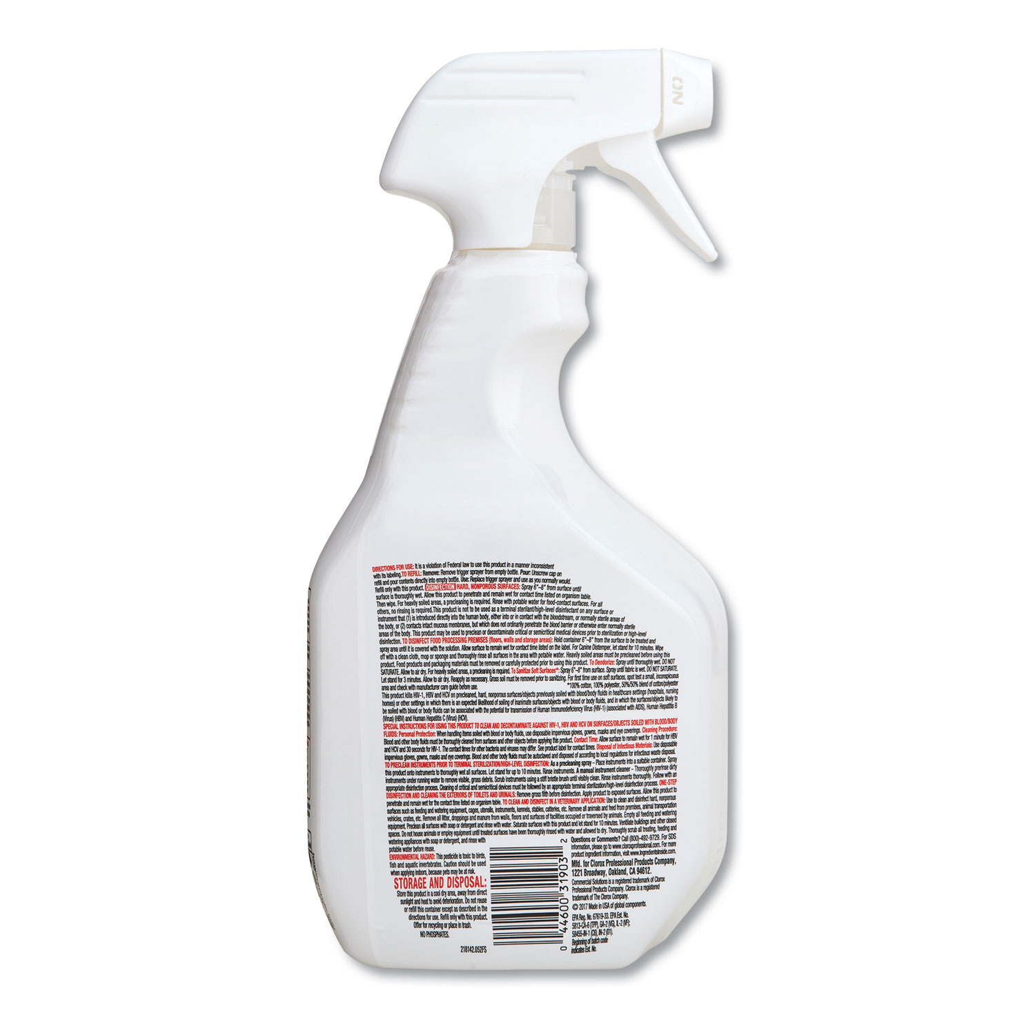 Disinfecting Bio Stain and Odor Remover, Fragranced, 32 oz Spray Bottle