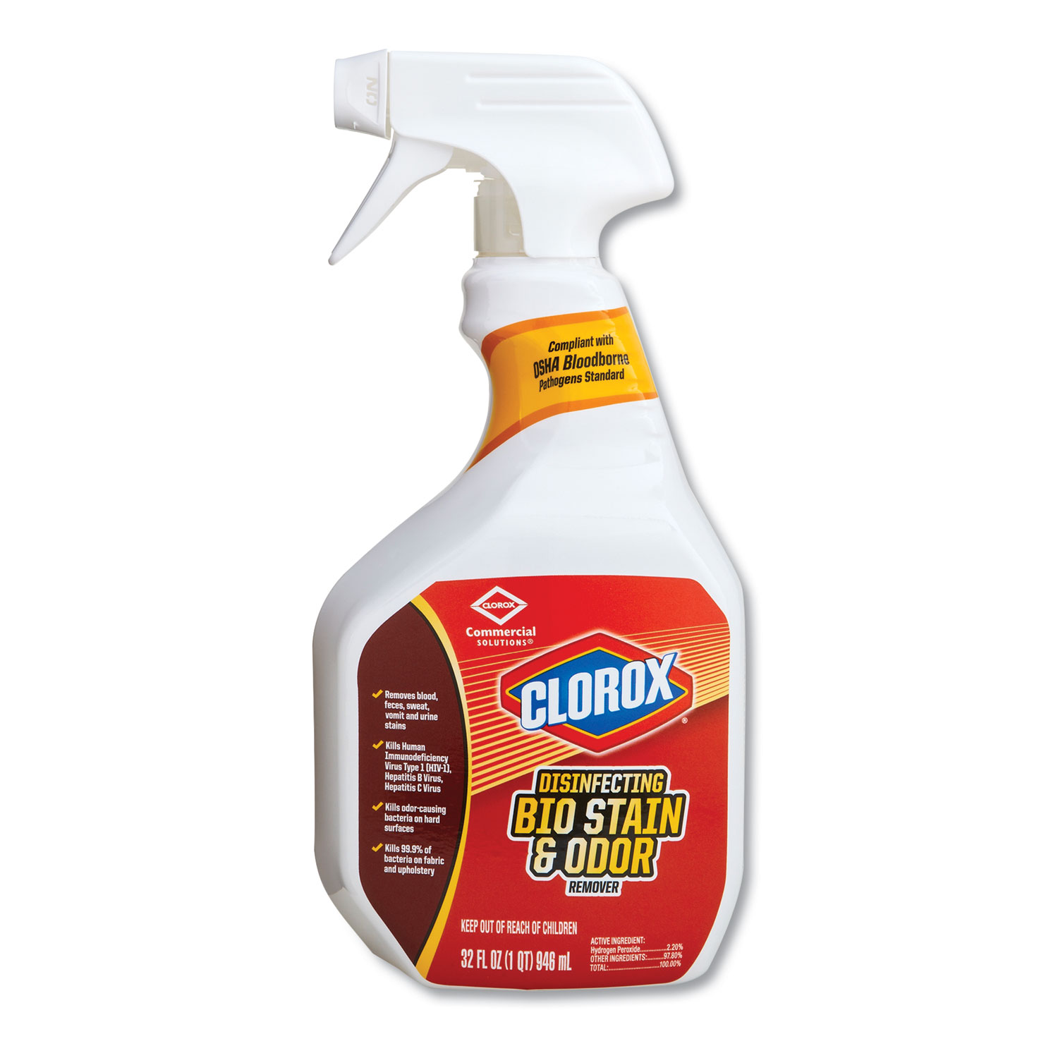  Clorox 31903EA Disinfecting Bio Stain and Odor Remover, Fragranced, 32 oz Spray Bottle (CLO31903EA) 