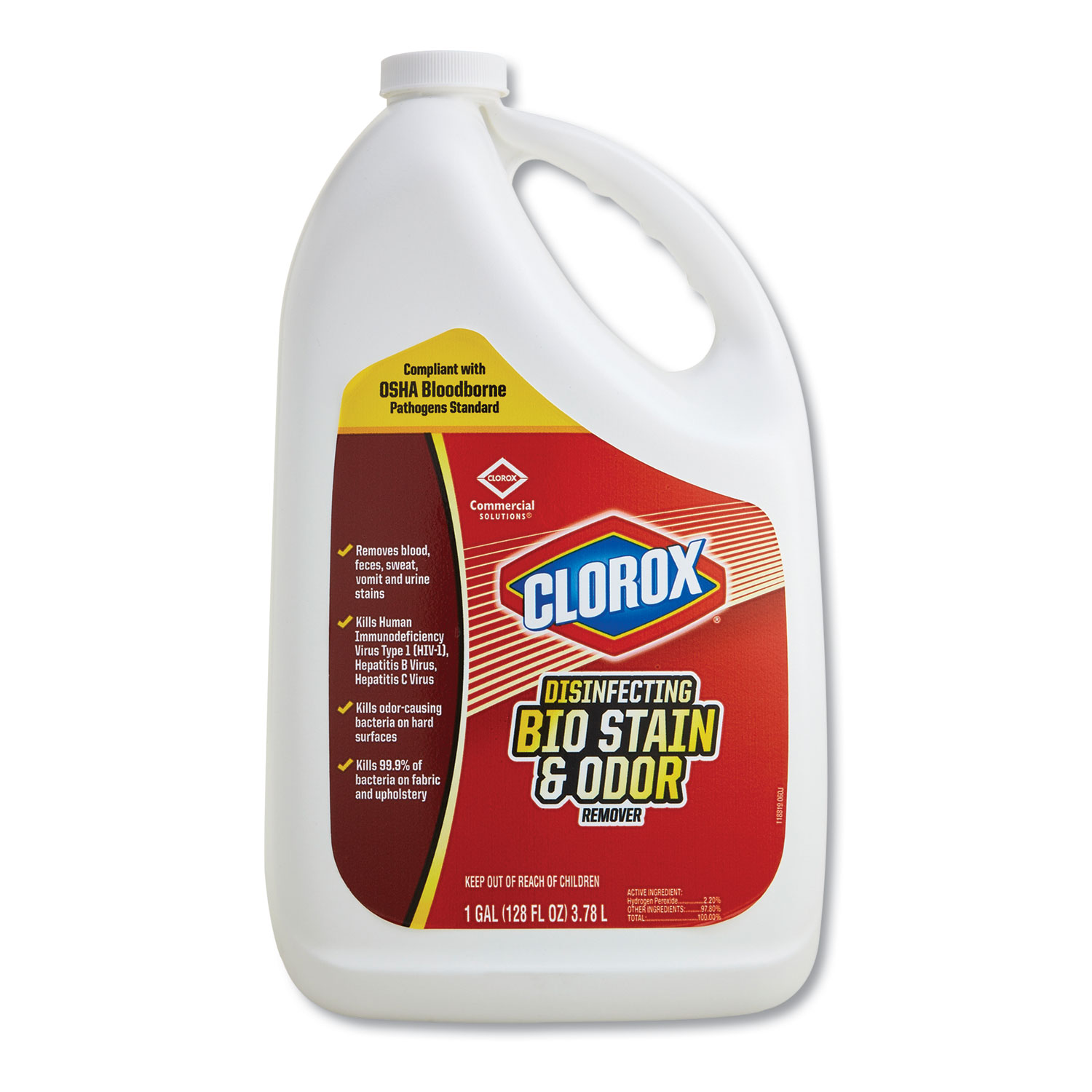  Clorox 31910EA Disinfecting Bio Stain and Odor Remover, Fragranced, 128 oz Refill Bottle (CLO31910EA) 