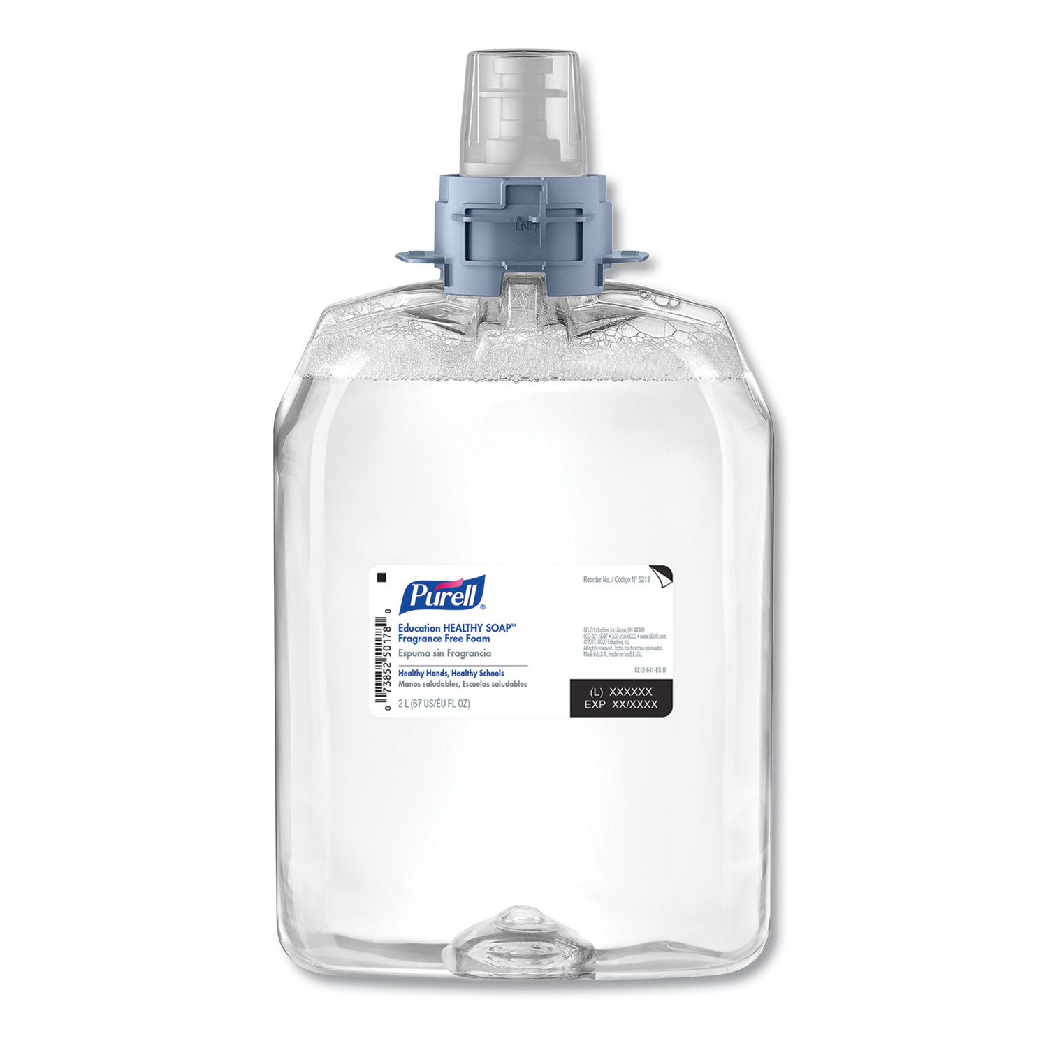  PURELL 5212-02 Education HEALTHY SOAP Fragrance Free Foam, 2000 mL, 2/Carton (GOJ521202) 