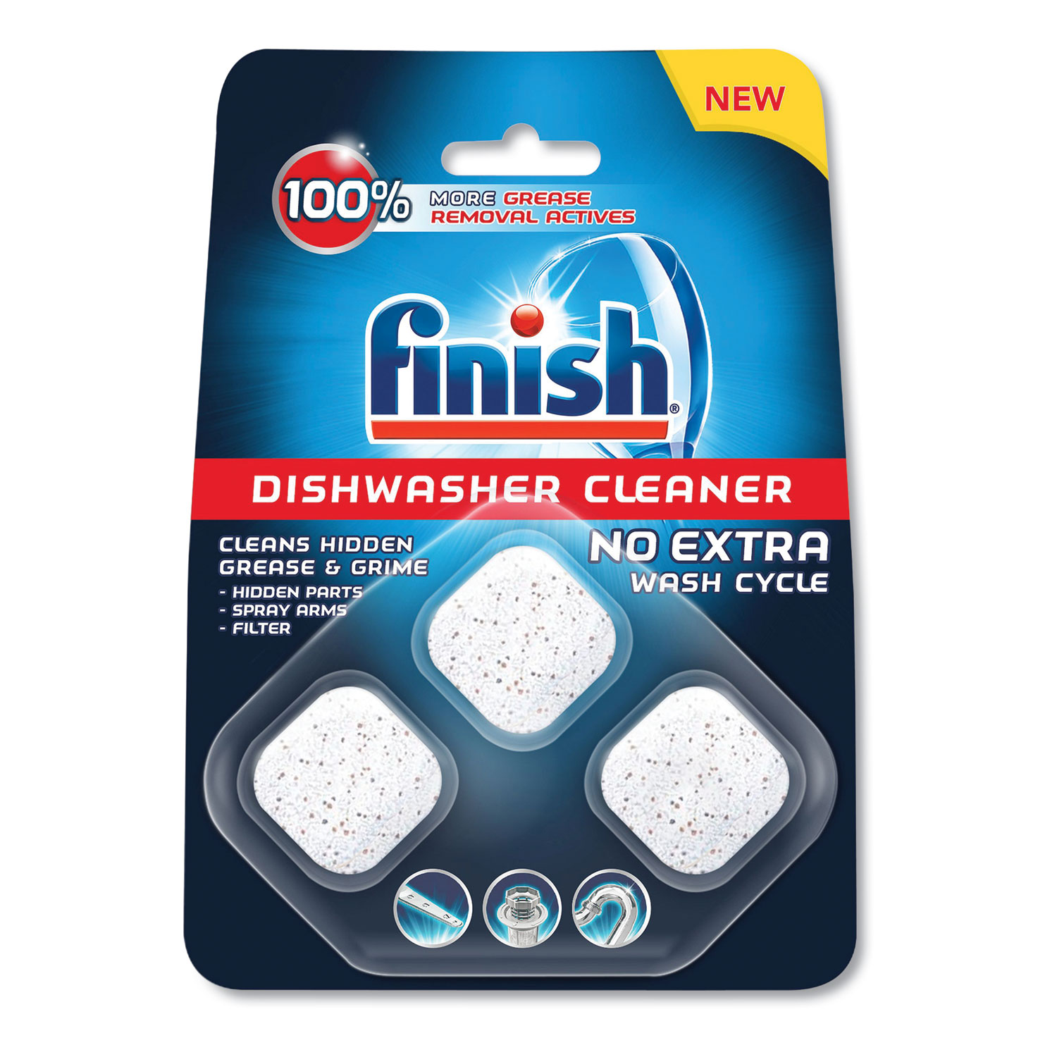  FINISH 51700-98897 Dishwasher Cleaner Pouches, Original Scent, Pouch, 24 Tabs/Pouch, 8/Carton (RAC98897) 