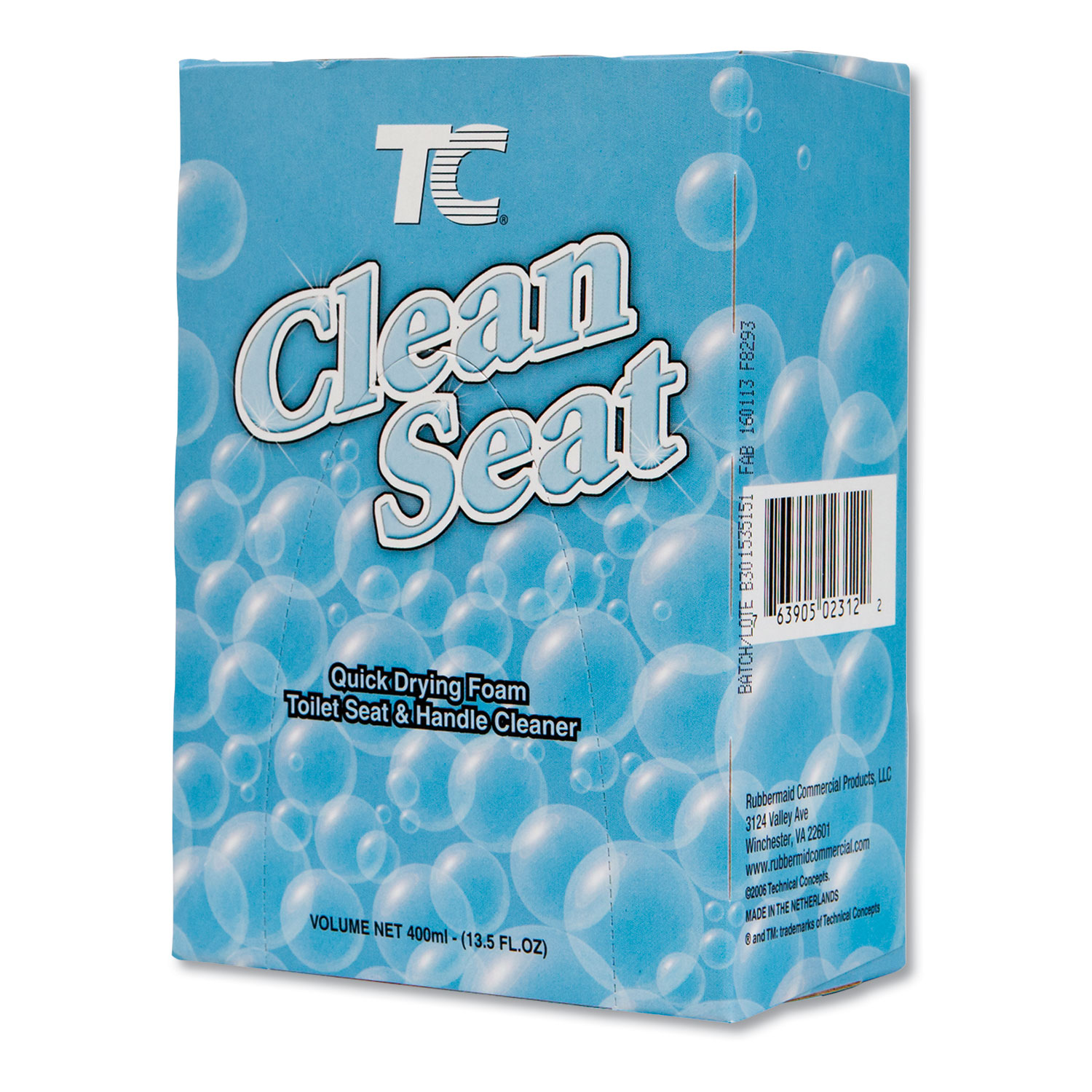  Rubbermaid Commercial FG402312 TC Clean Seat Foaming Refill, Unscented, 400mL Box, 12/Carton (RCP402312) 
