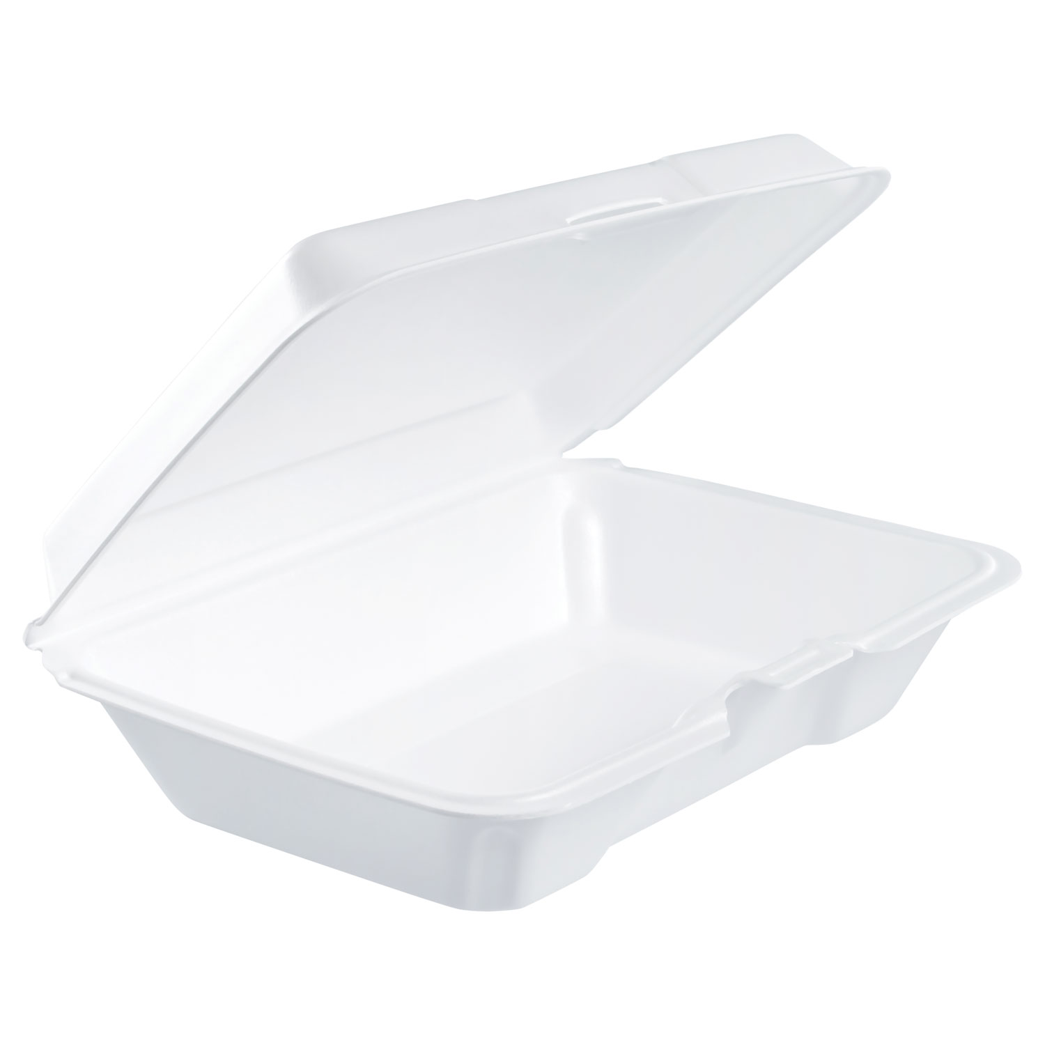  Dart 206HT1R Foam Hinged Lid Containers, 6.4w x 9.3d x 2.6h, White, 200/Carton (DCC206HT1R) 