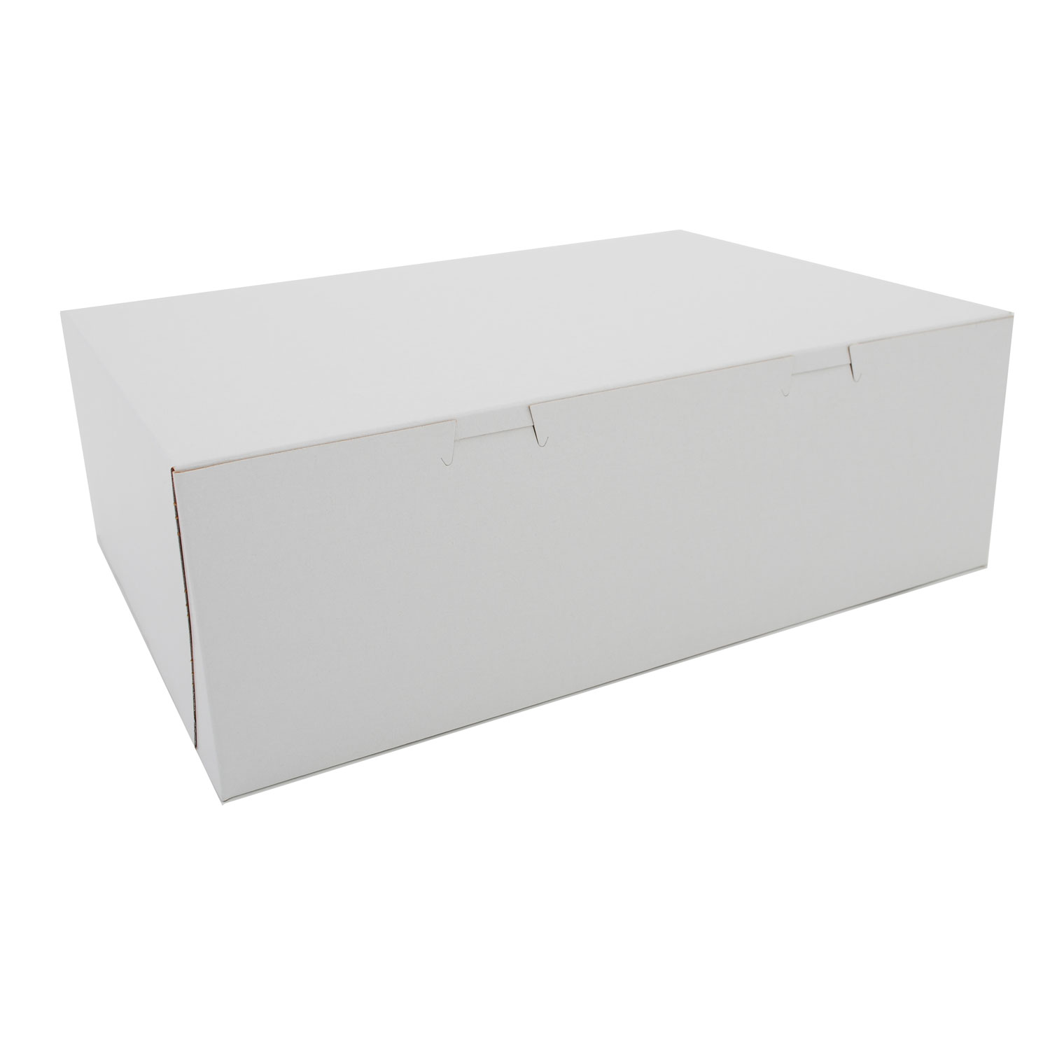 White One-Piece Non-Window Bakery Boxes, 15 x 11 x 5, White, Paper, 100/Carton