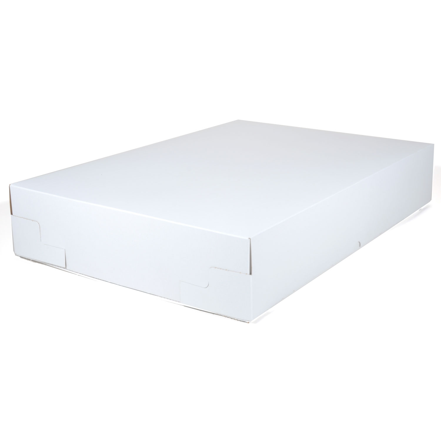 White One-Piece Non-Window Bakery Boxes, 25 x 17 x 4.5, White, Paper, 25/Carton