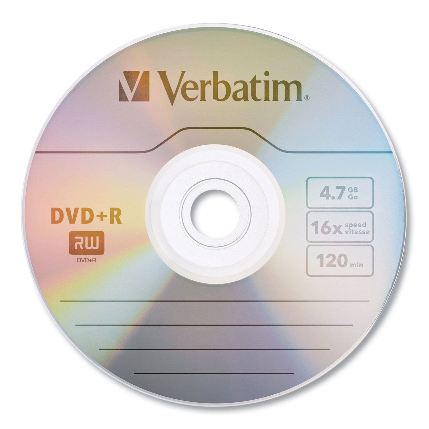 DVD+R Recordable Disc, 4.7GB, 16x, Silver, 10/Pack