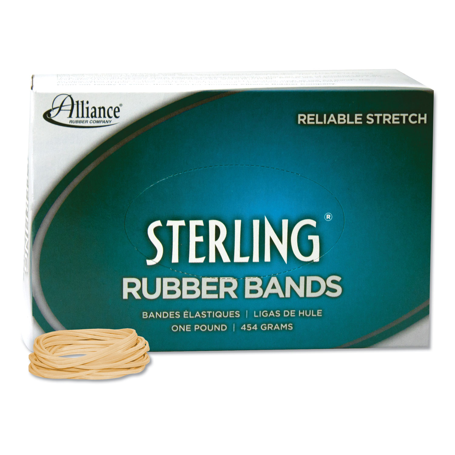  Alliance 24165 Sterling Rubber Bands, Size 16, 0.03 Gauge, Crepe, 1 lb Box, 2,300/Box (ALL24165) 