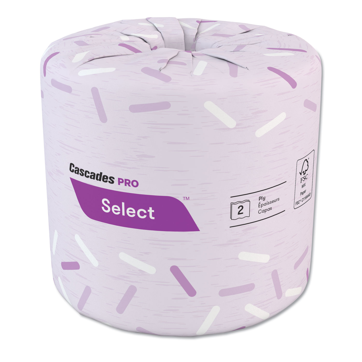  Cascades PRO B166 Select Standard Bath Tissue, 2-Ply, White, 4 x 3, 500 Sheets/Roll, 96 Rolls/Carton (CSDB166) 