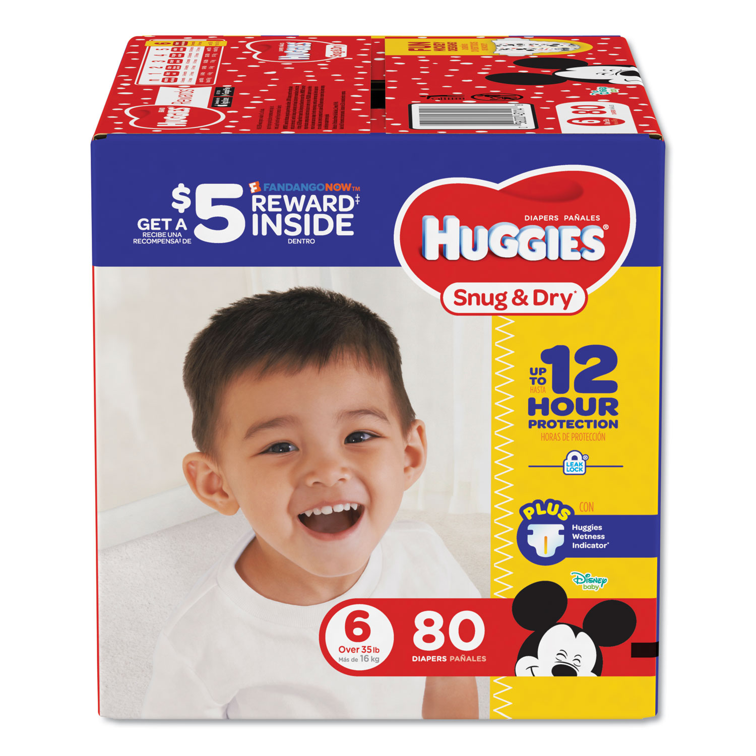  Huggies 43114 Snug and Dry Diapers, Size 6, 35 lbs min, 80/Pack (KCC43114) 