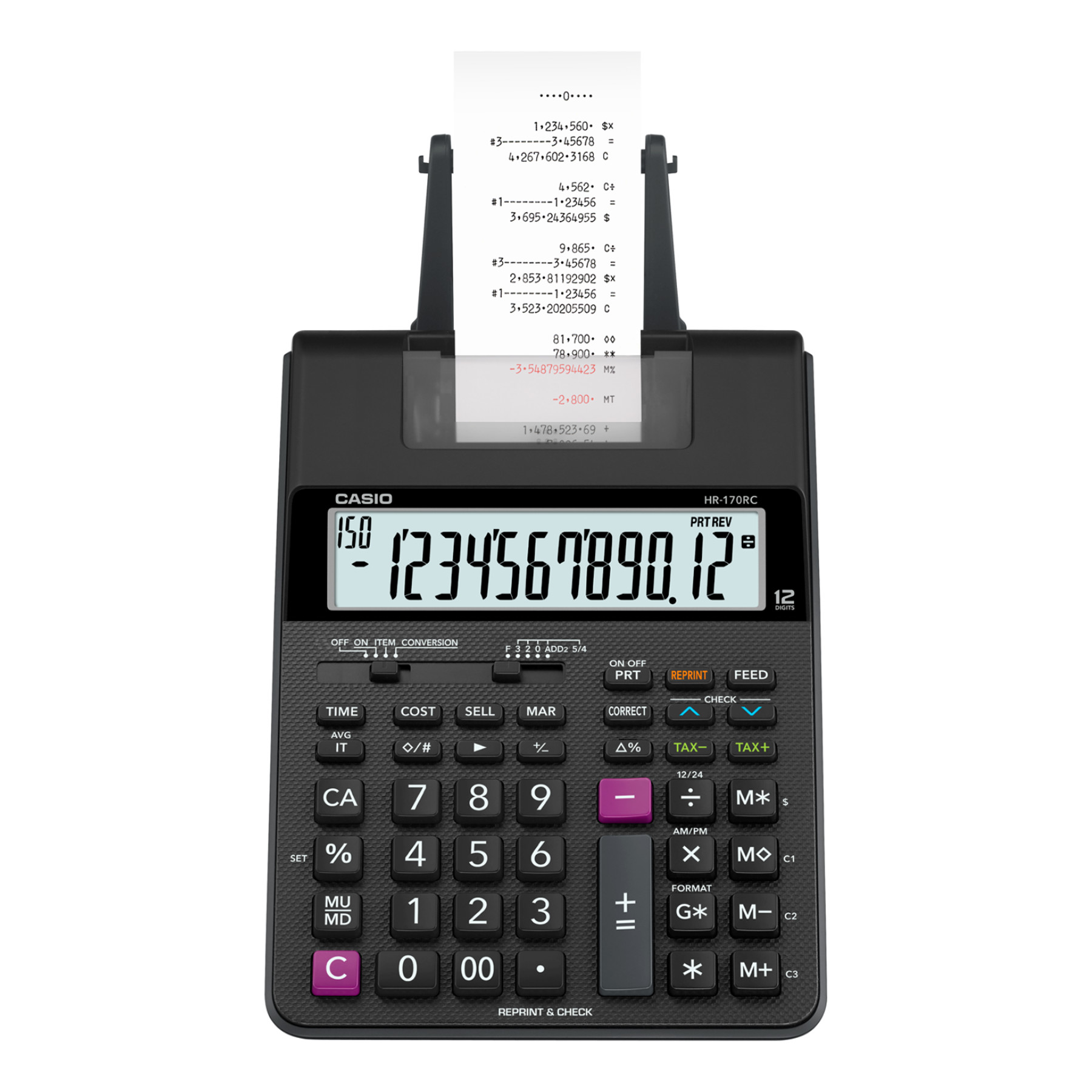  Casio HR-170RC HR170R Printing Calculator, 12-Digit, LCD (CSOHR170RC) 