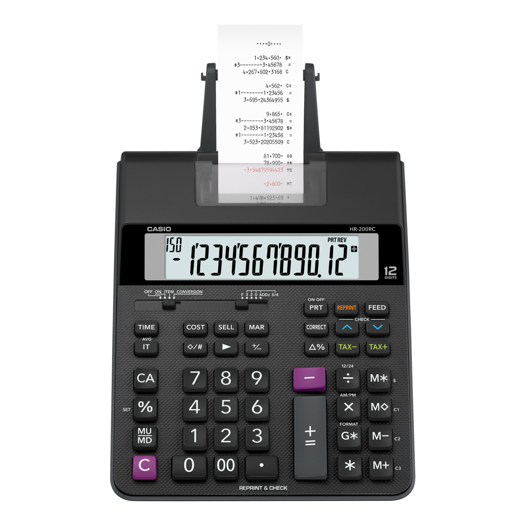  Casio HR-200RC HR200RC Printing Calculator, 12-Digit, LCD (CSOHR200RC) 
