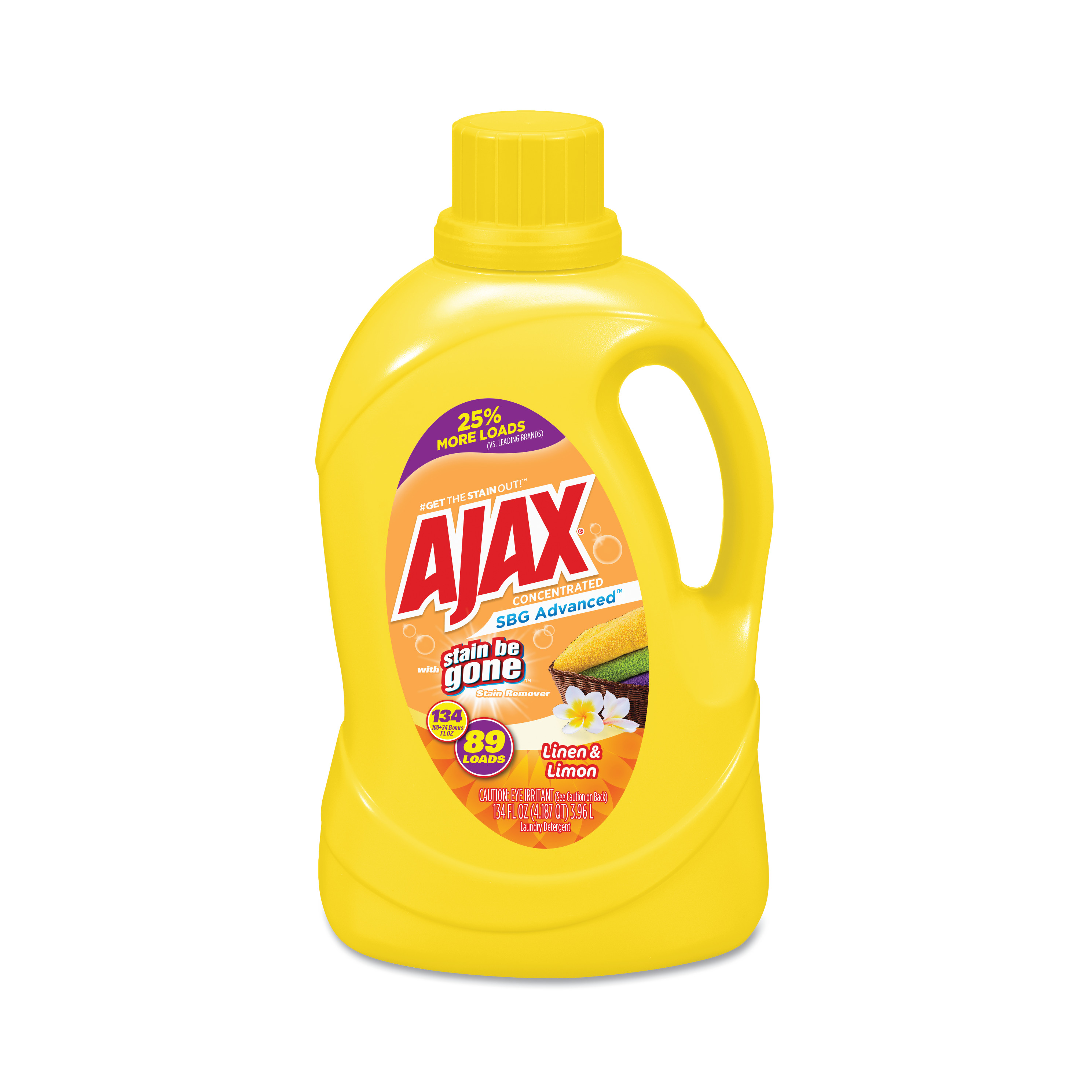  Ajax AJAXX43 Stain Be Gone Laundry Detergent, Lemon and Linen Scent, 134 oz Bottle, 4/Carton (PBCAJAXX43) 