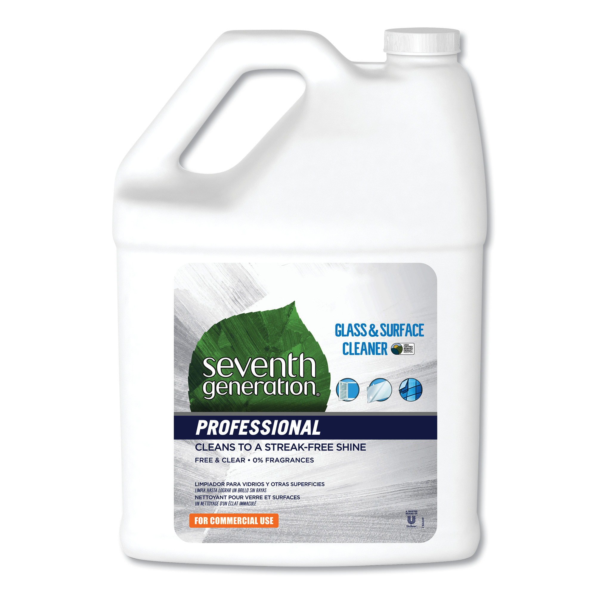  Seventh Generation Professional 44721CT Glass and Surface Cleaner, Free and Clear, 1 gal Bottle, 2/Carton (SEV44721CT) 