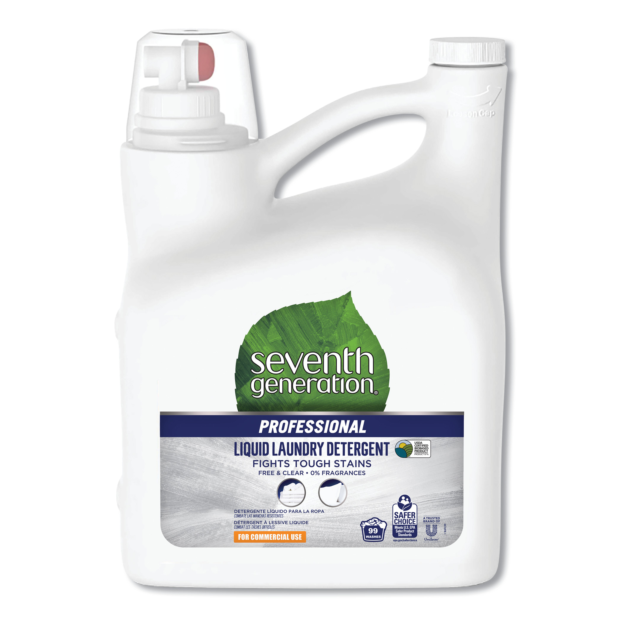  Seventh Generation Professional 44732CT Liquid Laundry Detergent, Free and Clear Scent, 150 oz Bottle, 4/Carton (SEV44732CT) 