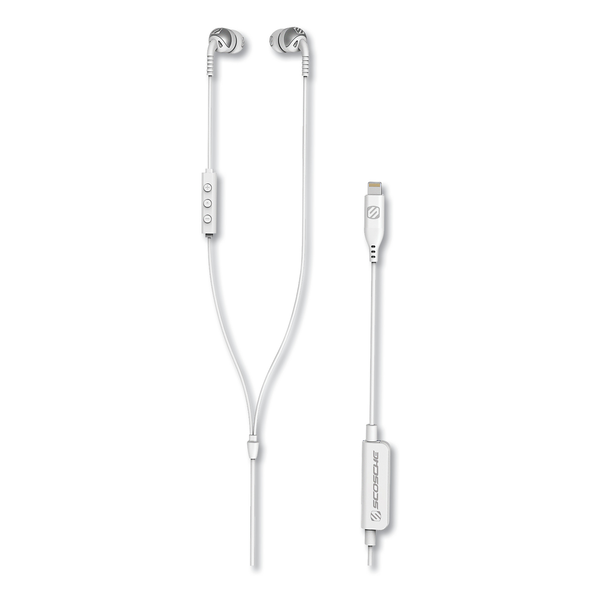  Scosche IDR301LWT Increased Dynamic Range Earbuds with Lightning Connector, White (SOSIDR301LWT) 