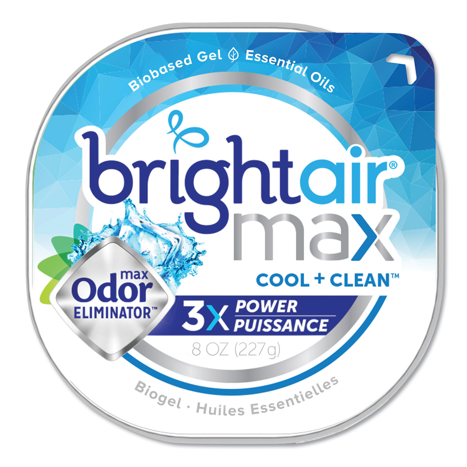 Max Odor Eliminator Air Freshener, Cool and Clean, 8 oz, 6/Carton