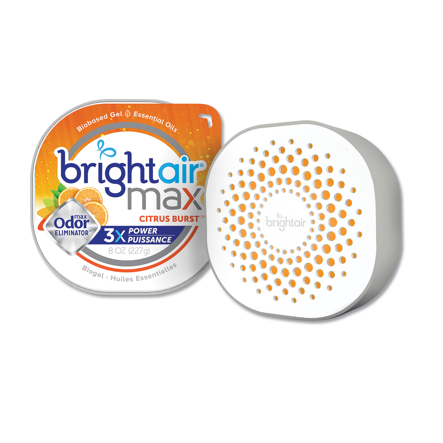  BRIGHT Air 900436EA Max Odor Eliminator Air Freshener, Citrus Burst, 8 oz (BRI900436EA) 