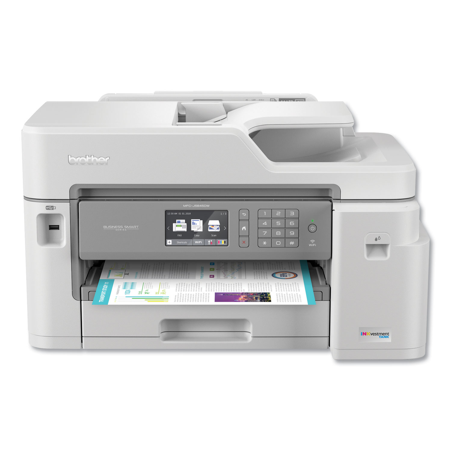  Brother MFCJ5845DW MFCJ5845DW INKvestment Tank Color Inkjet All-in-One Printer with Up to 1-Year of Ink In-Box (BRTMFCJ5845DW) 