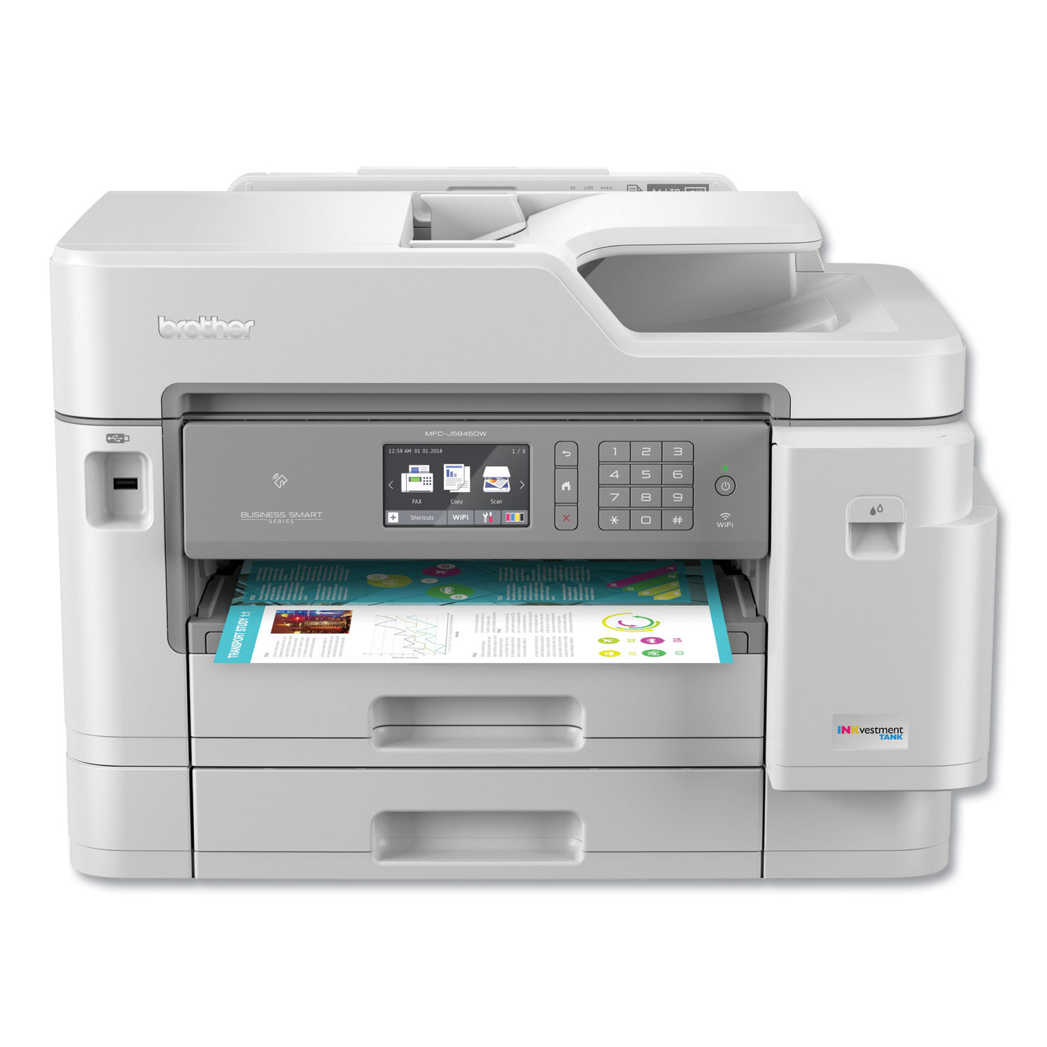 Brother MFCJ5945DW MFCJ5945DW INKvestment Tank Color Inkjet All-in-One Printer with Wireless, Duplex Printing and Up to 1-Year of Ink In-Box (BRTMFCJ5945DW) 