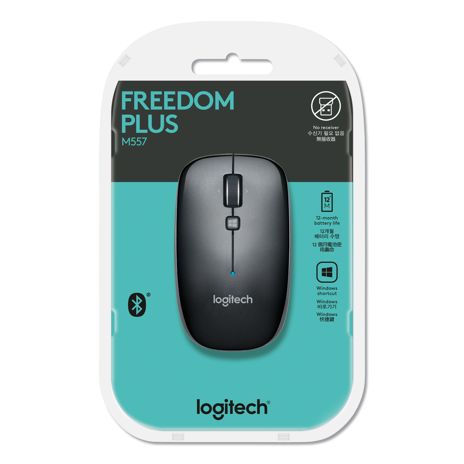  Logitech 910-003971 M557 Bluetooth Mouse, 2.4 GHz Frequency/33 ft Wireless Range, Left/Right Hand Use, Dark Gray (LOG910003971) 
