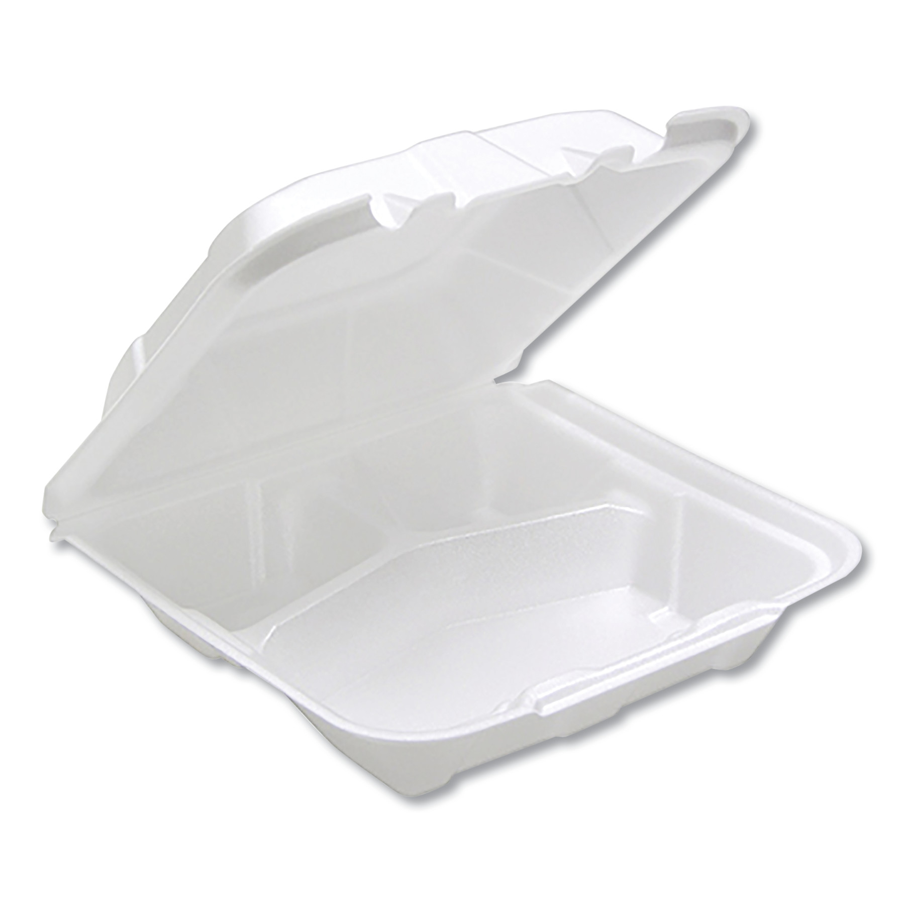  Pactiv YTD188010000 Foam Hinged Lid Containers, White, 8.14 x 8.42, 1-Compartment, 150/Carton (PCTYTD18801) 