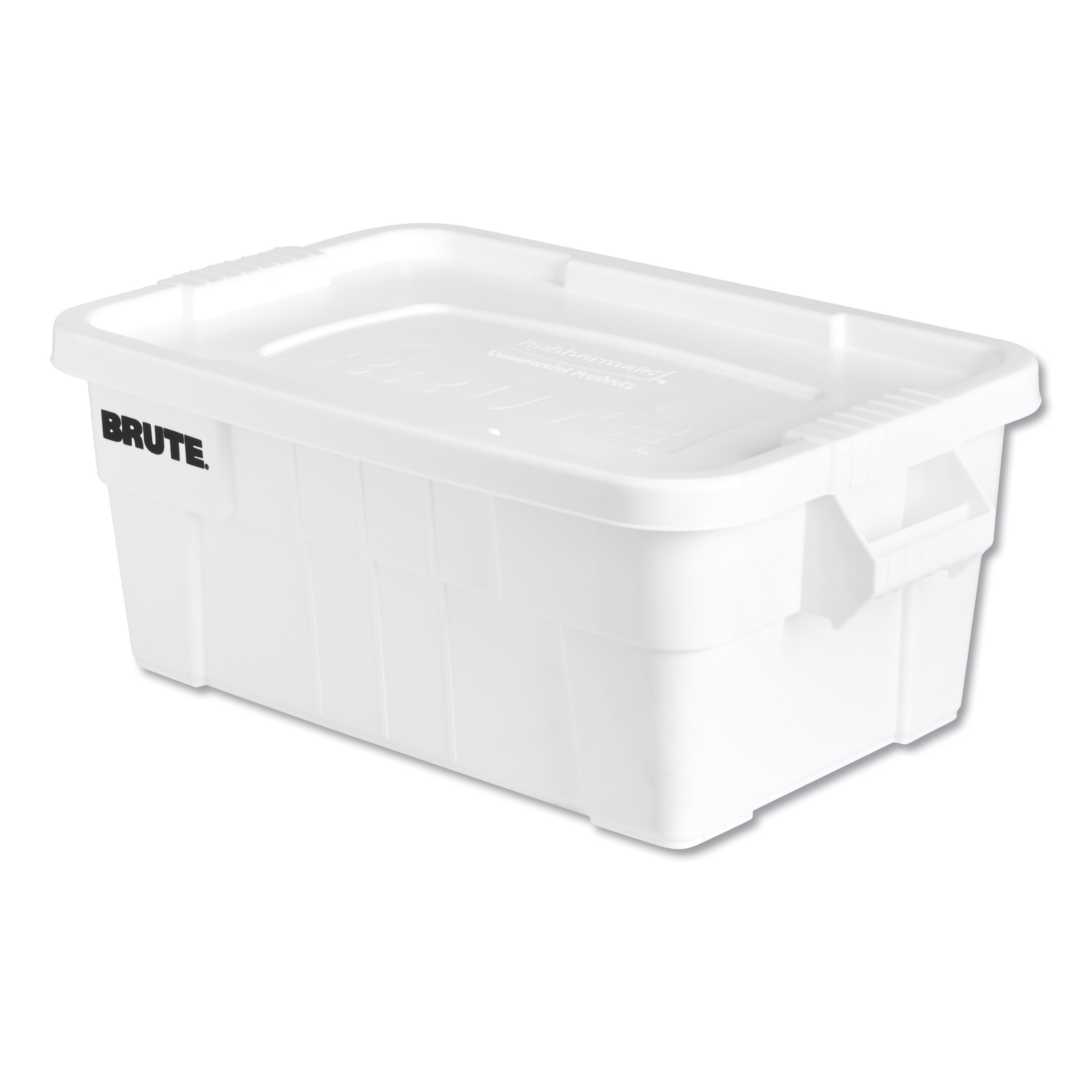 BRUTE Tote with Lid, 14 gal, 17w x 28d x 11h, White, 6/Carton